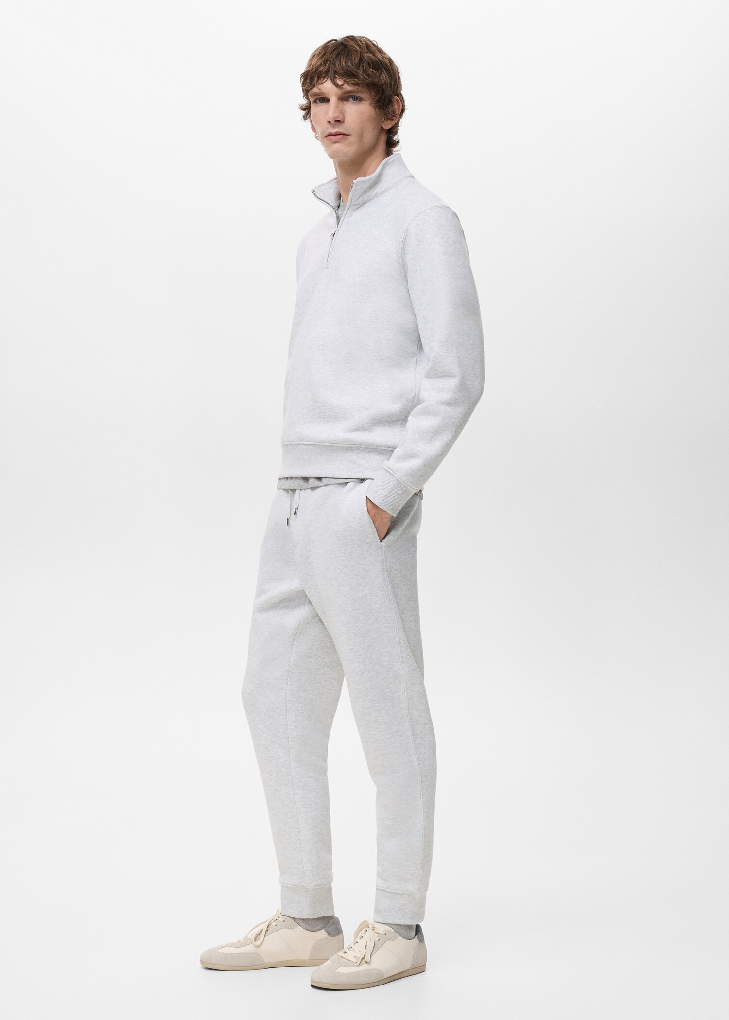 Regular-fit cotton sweatshirt with zip - Details of the article 2
