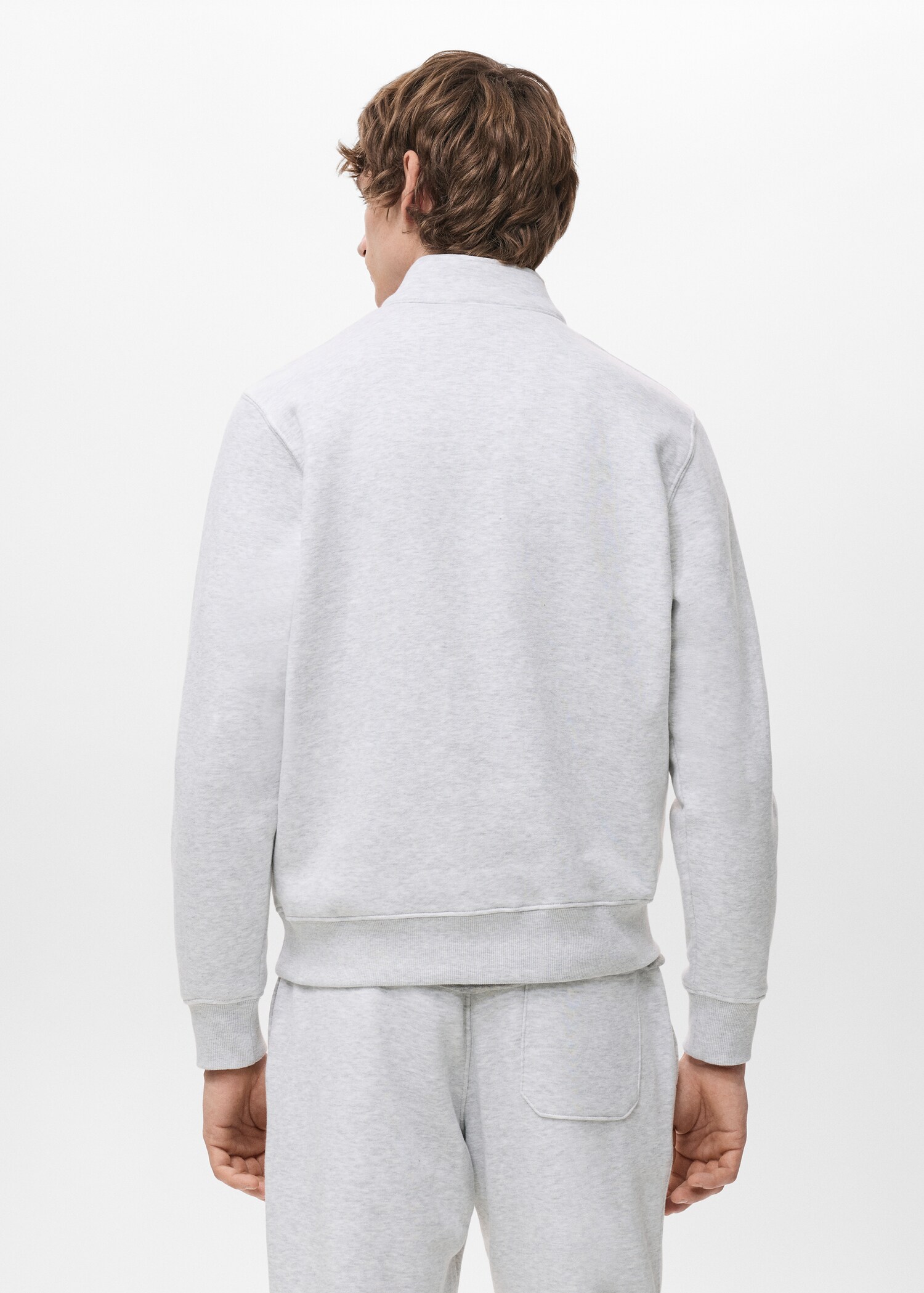 Regular-fit cotton sweatshirt with zip - Reverse of the article