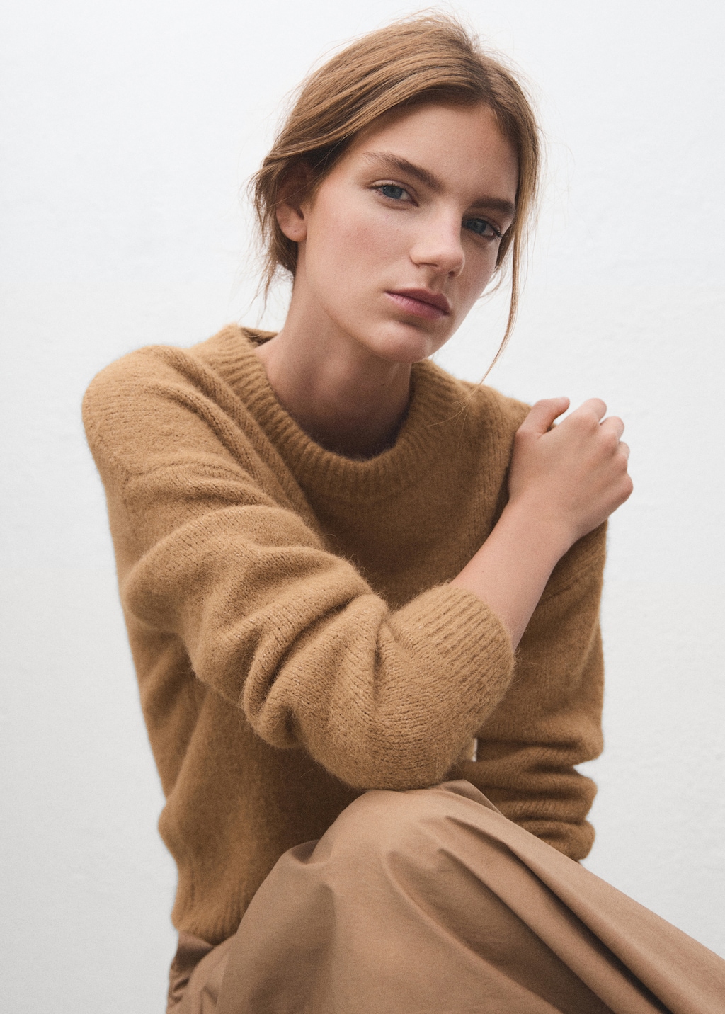 Alpaca-blend crew-neck sweater