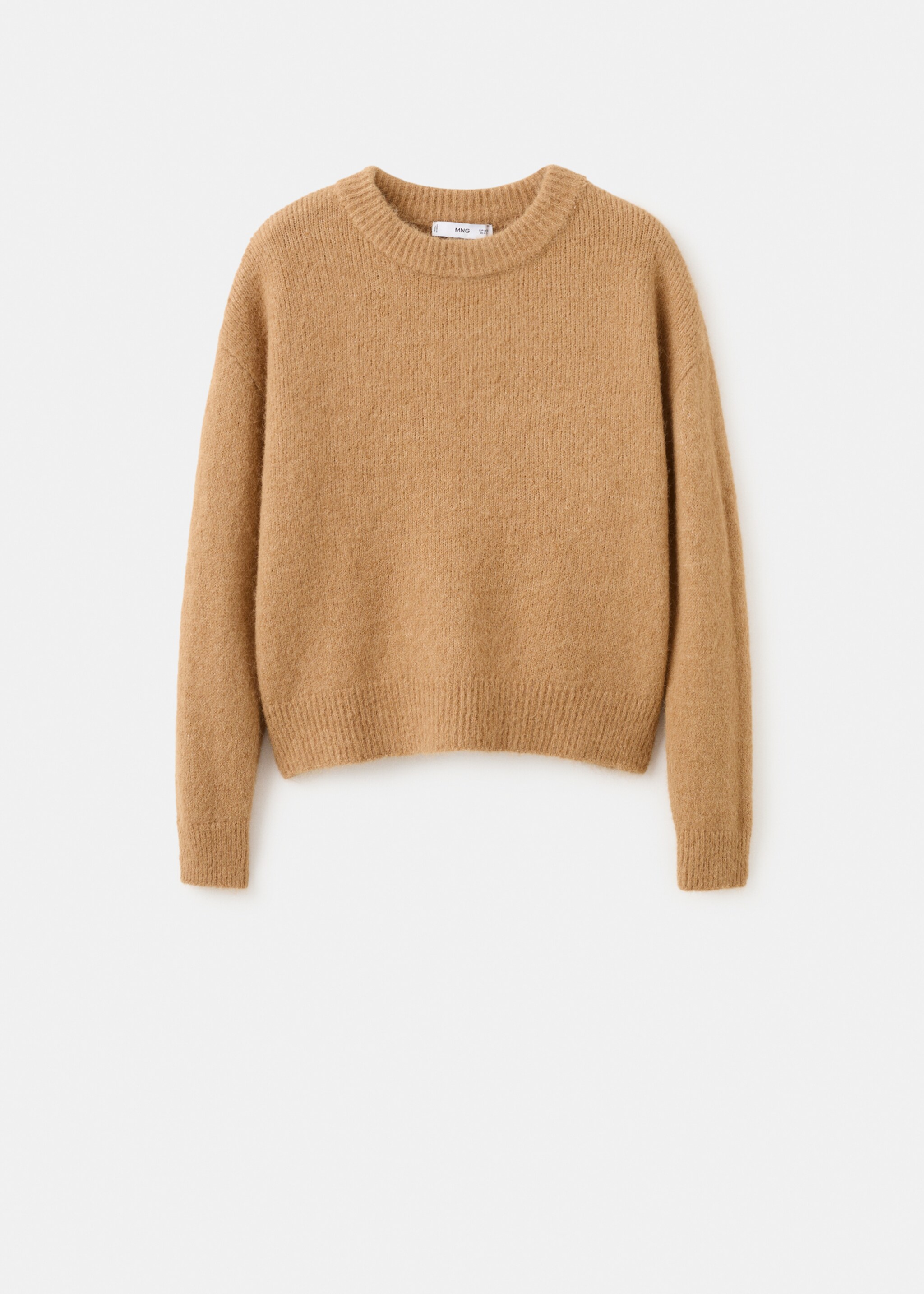 Alpaca-blend crew-neck sweater - Article without model, Medium Brown. Ref: 27021272-00.