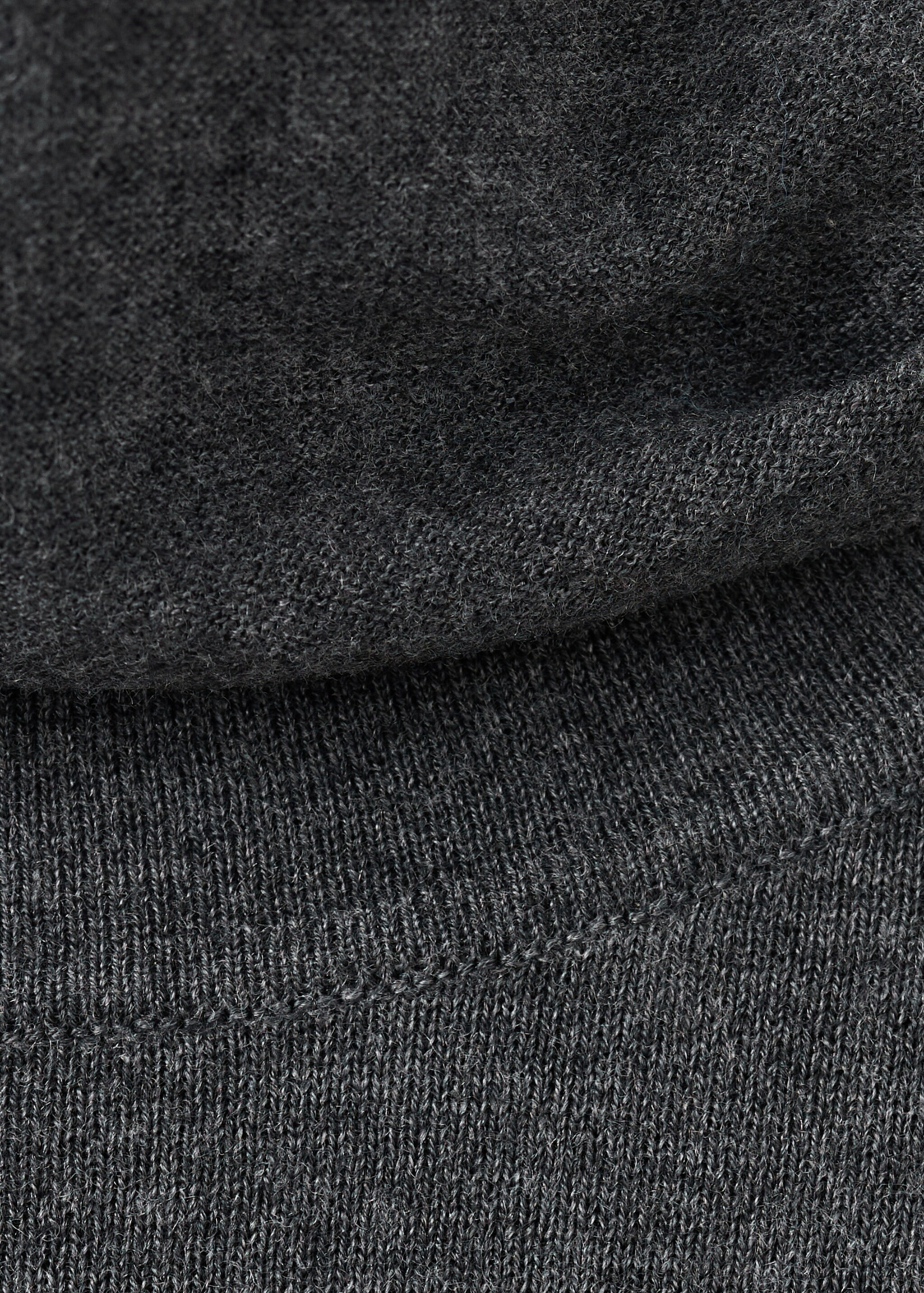 Turtleneck sweater with brooch - Details of the article 8, Charcoal. Ref: 27021273-00.