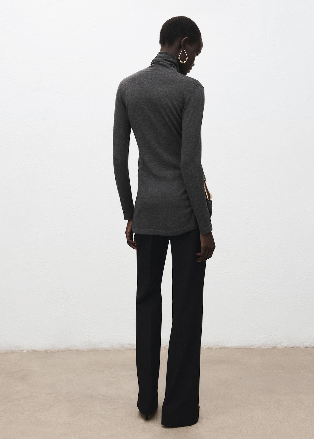 Mango Turtleneck sweater with brooch