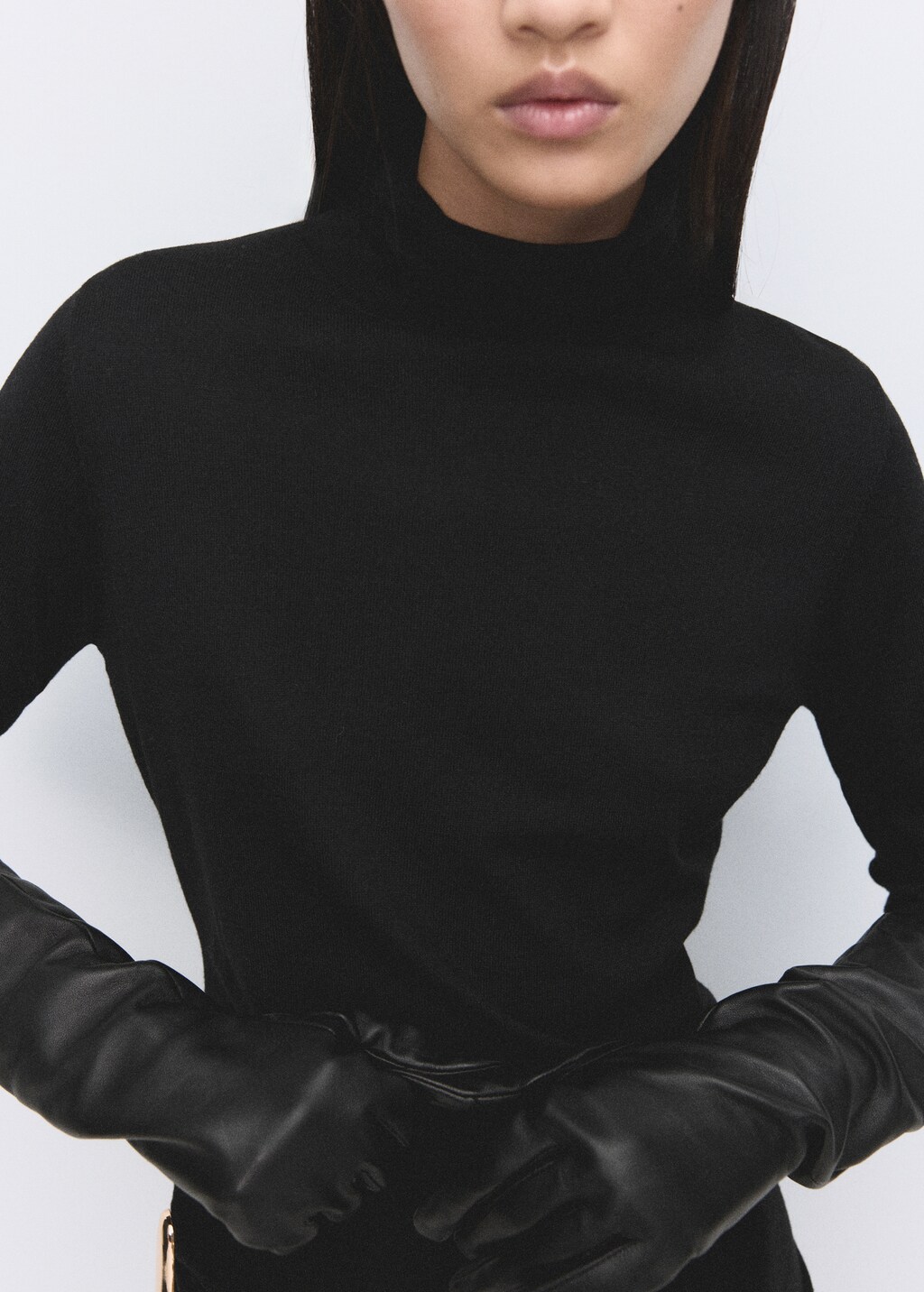 Mango Turtleneck sweater with brooch
