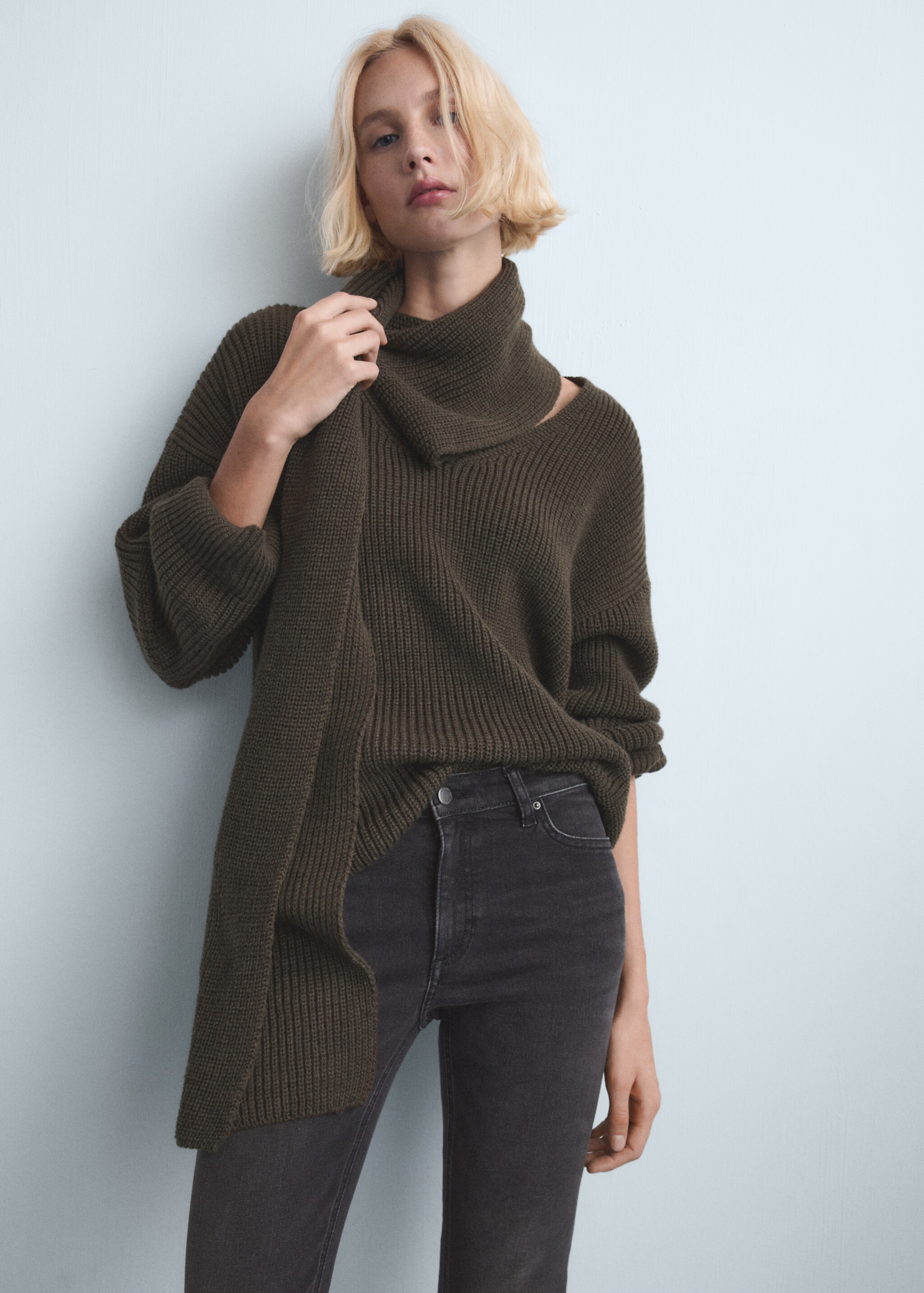 Mid-rise skinny jeans - Detail van het artikel 1, Open grijs. Ref: 27021287-00.