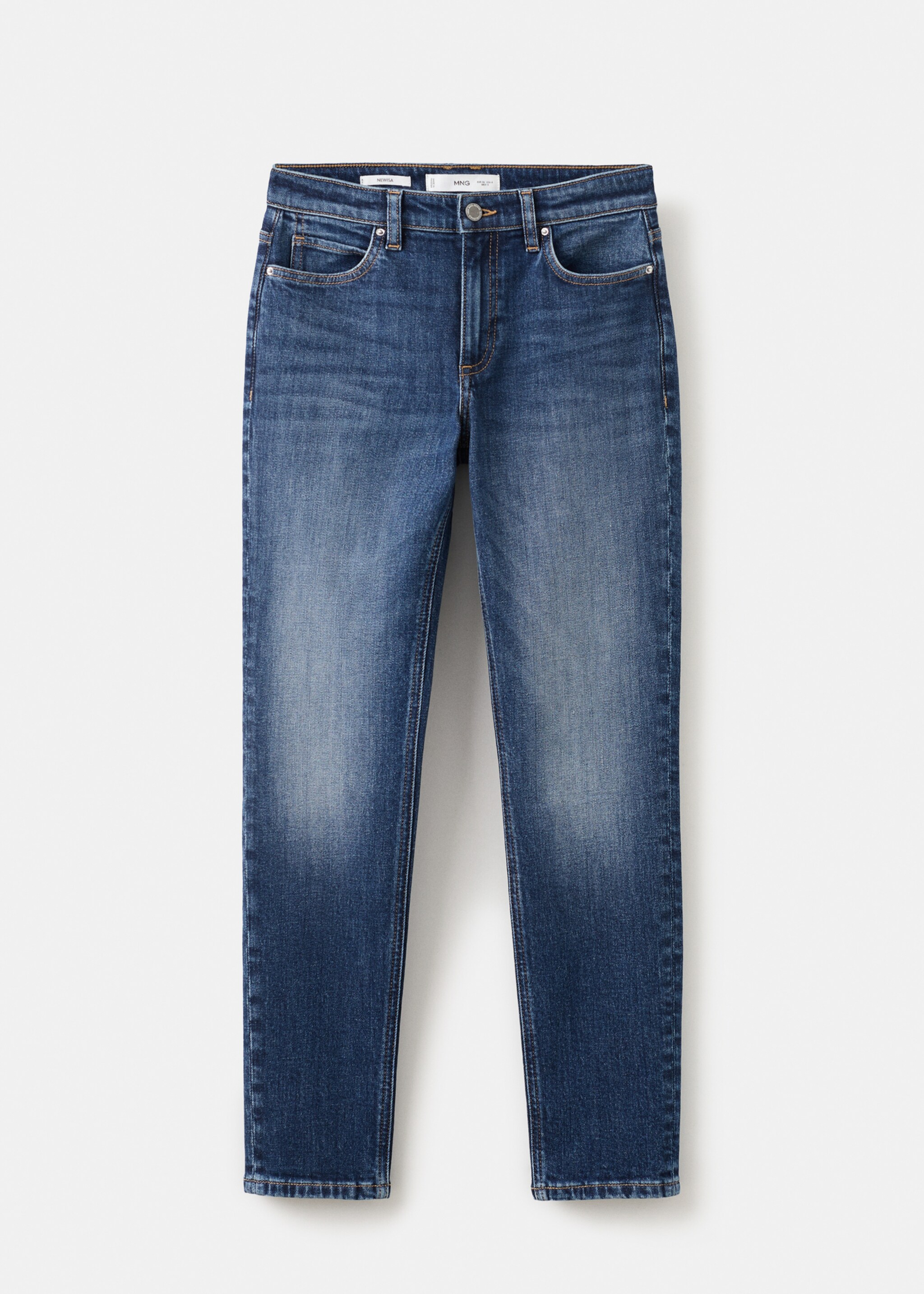 Mid-rise skinny jeans - Artikel zonder model, Donkerblauw. Ref: 27021288-00.
