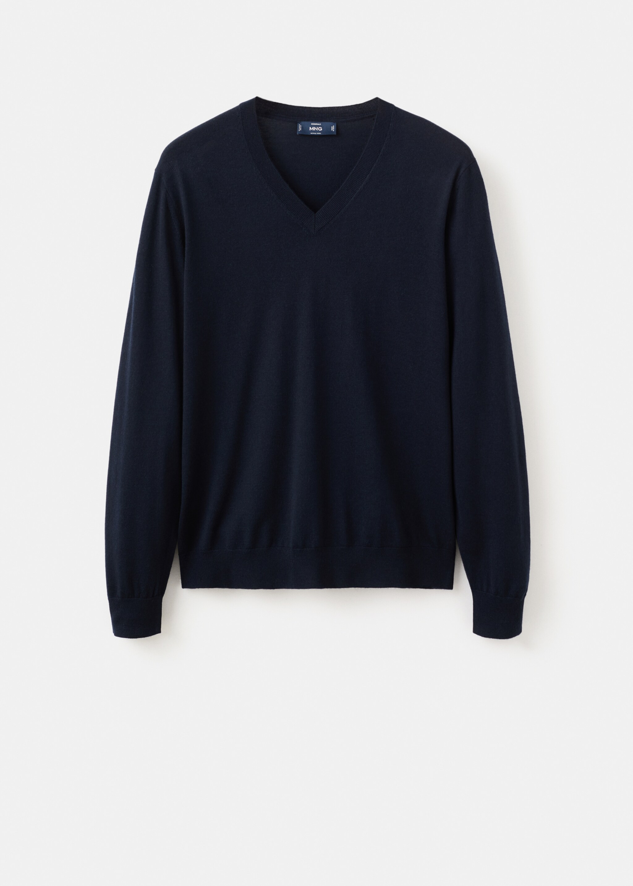 Jersey 100% lana merino cuello pico - Artículo sin modelo, Azul marino. Ref: 27021289-00.