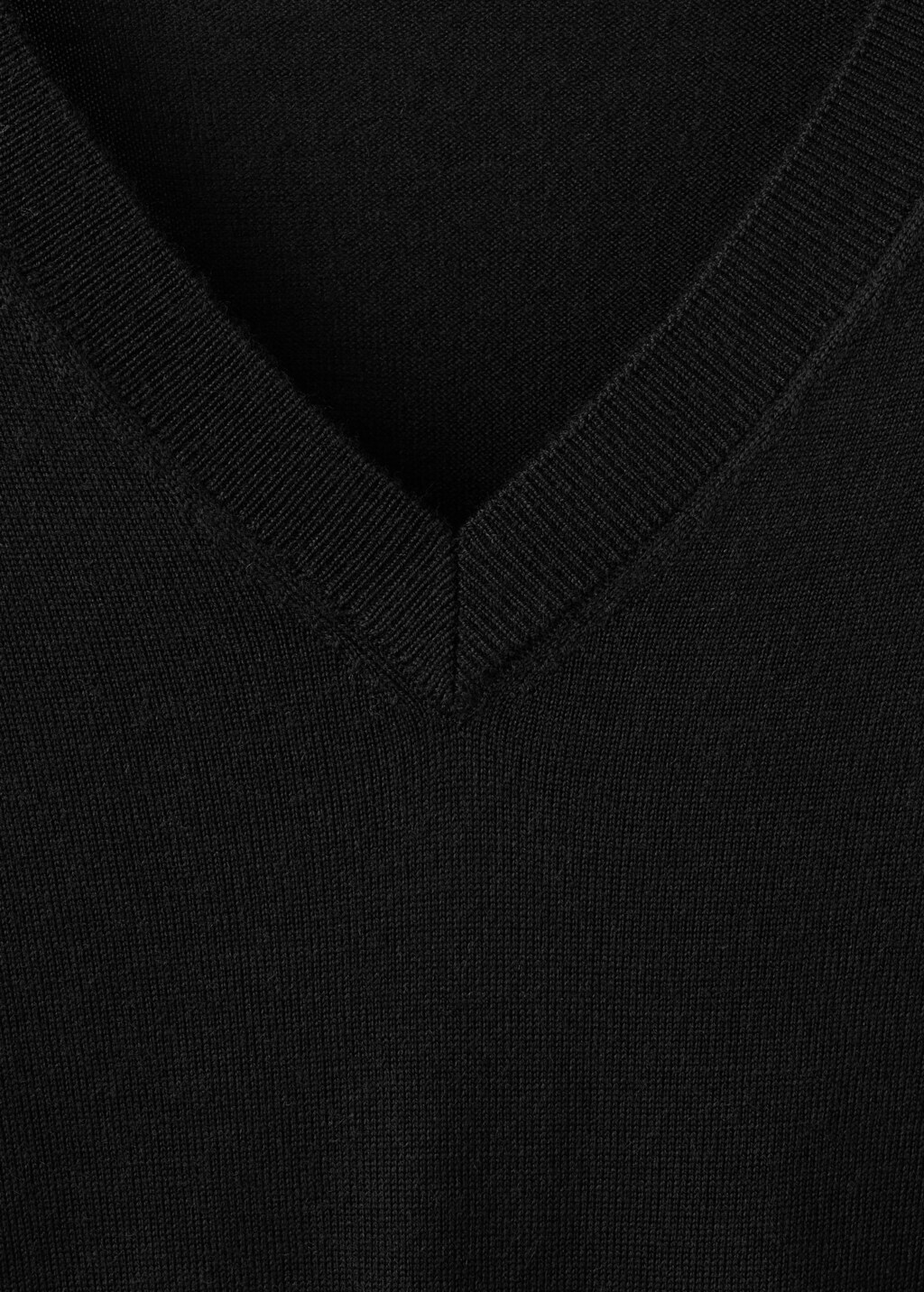 100% merino wool V-neck sweater