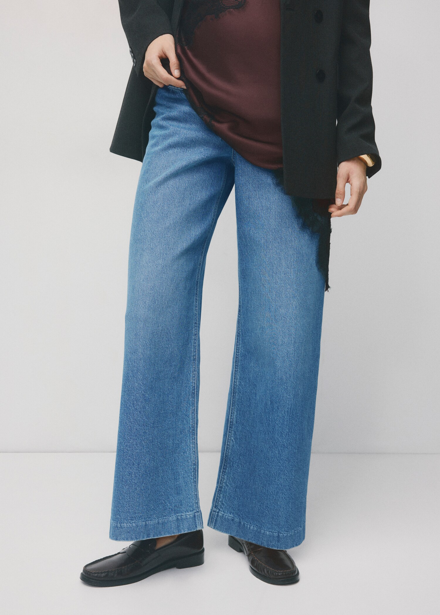 Wide-leg maternity jeans - Medium plane