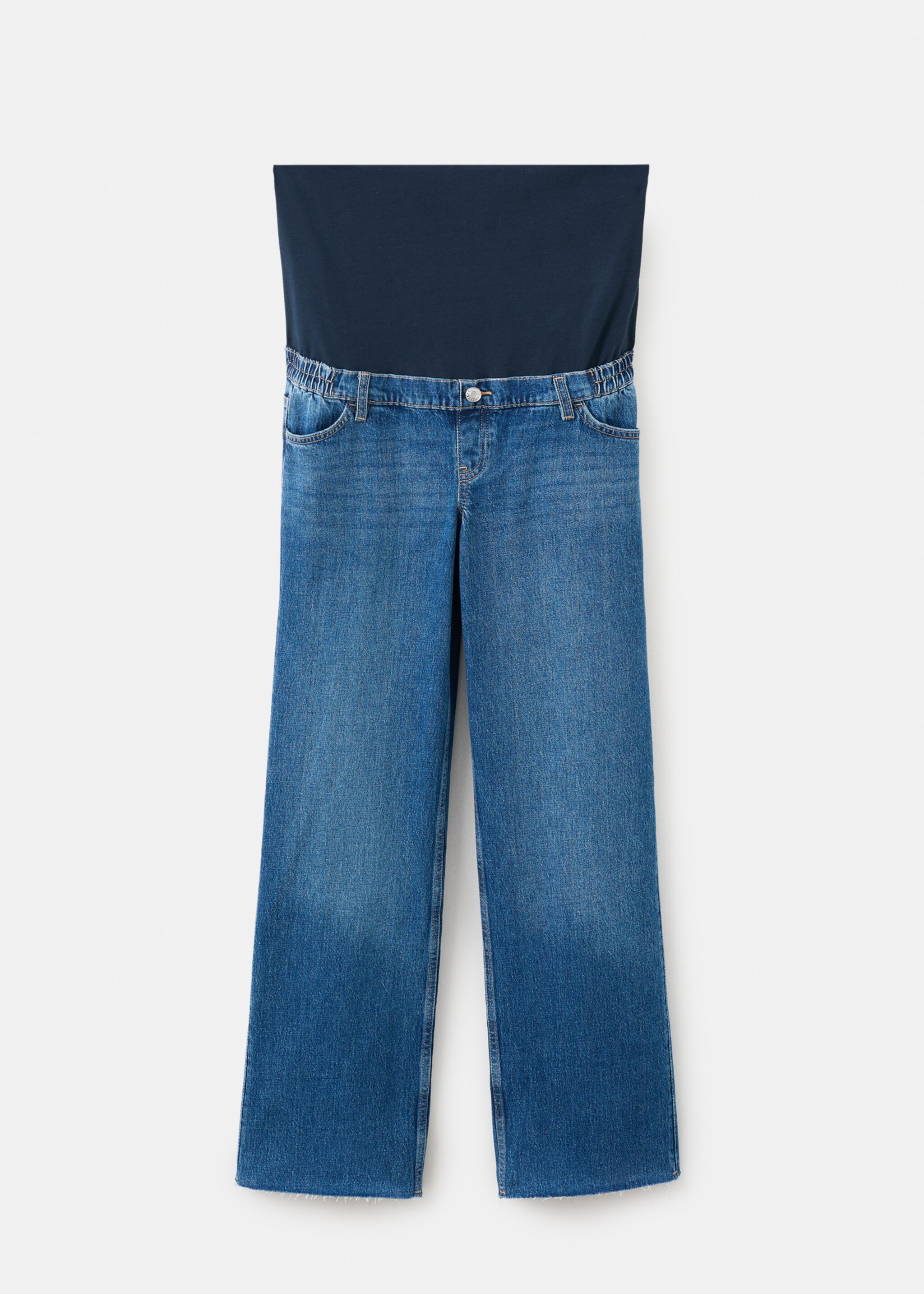 جينز واسع الساق للمرأة الحامل - منتج دون نموذج, أزرق متوسط. Ref: 27021291-00.