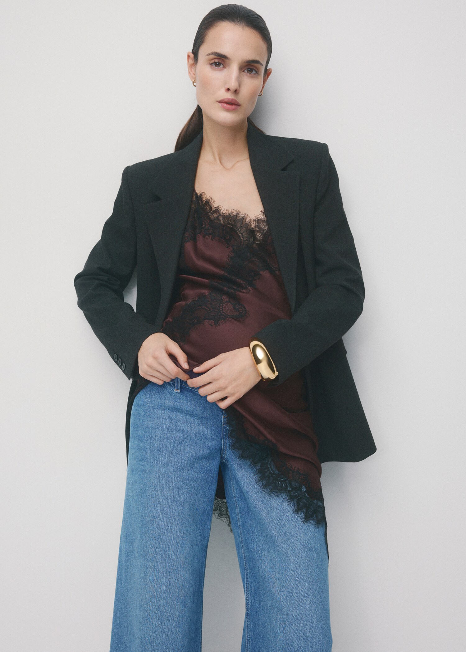 Wide-leg maternity jeans - Details of the article 1