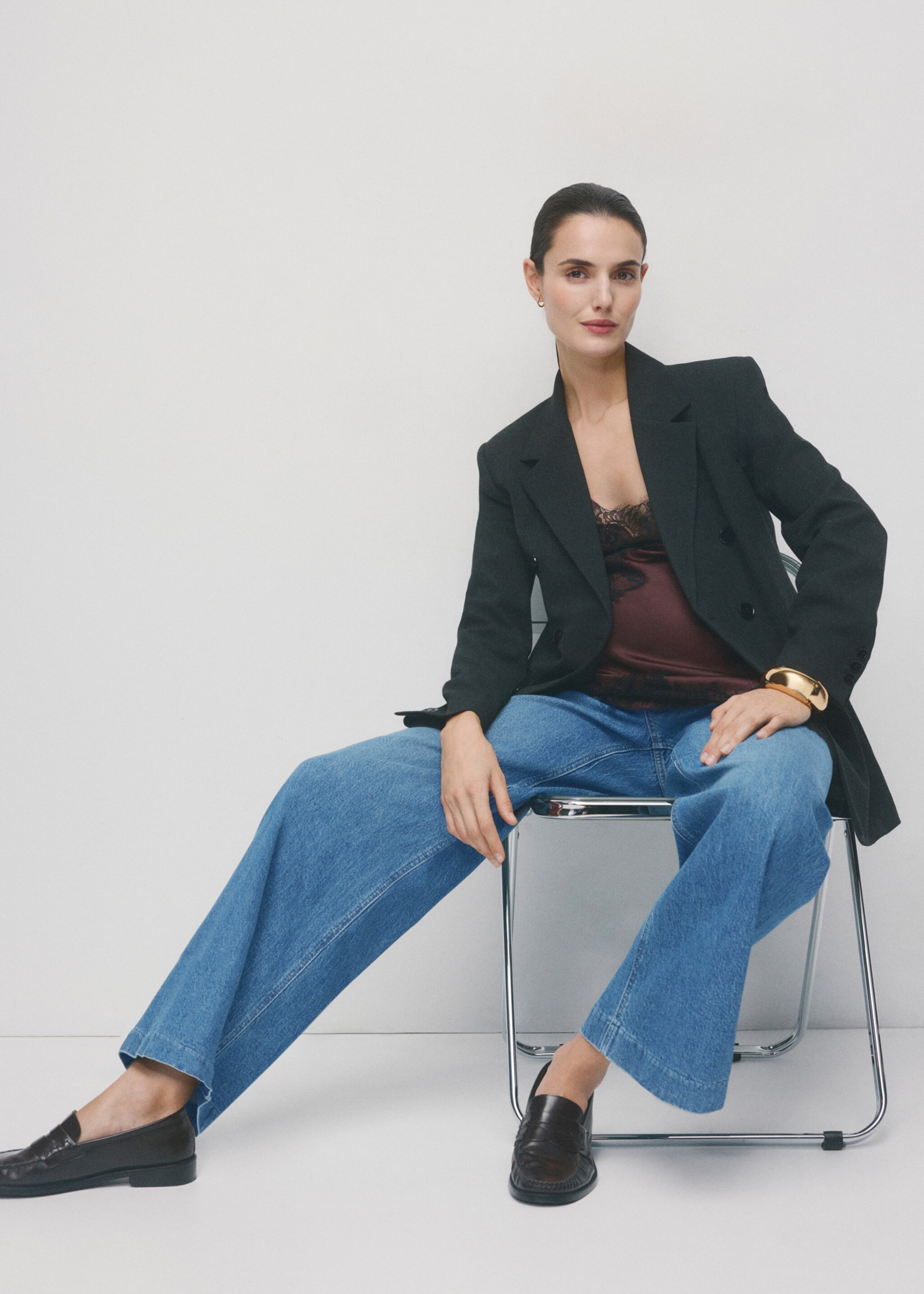 Umstands-Jeans Wide Leg - Detail des Artikels 2, Mittelblau. Ref: 27021291-00.