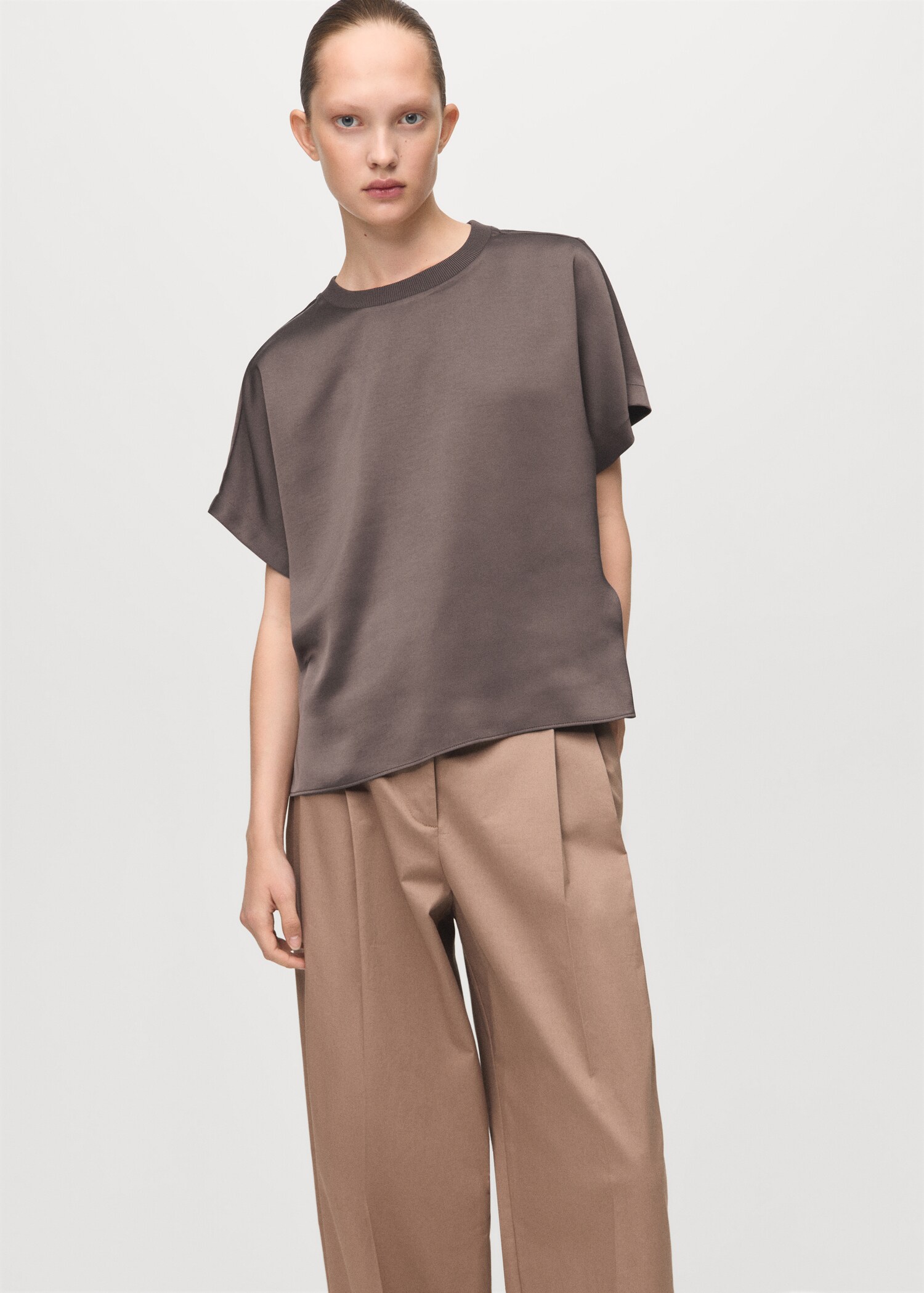 Blouse crop satinée - Détail de l'article 1