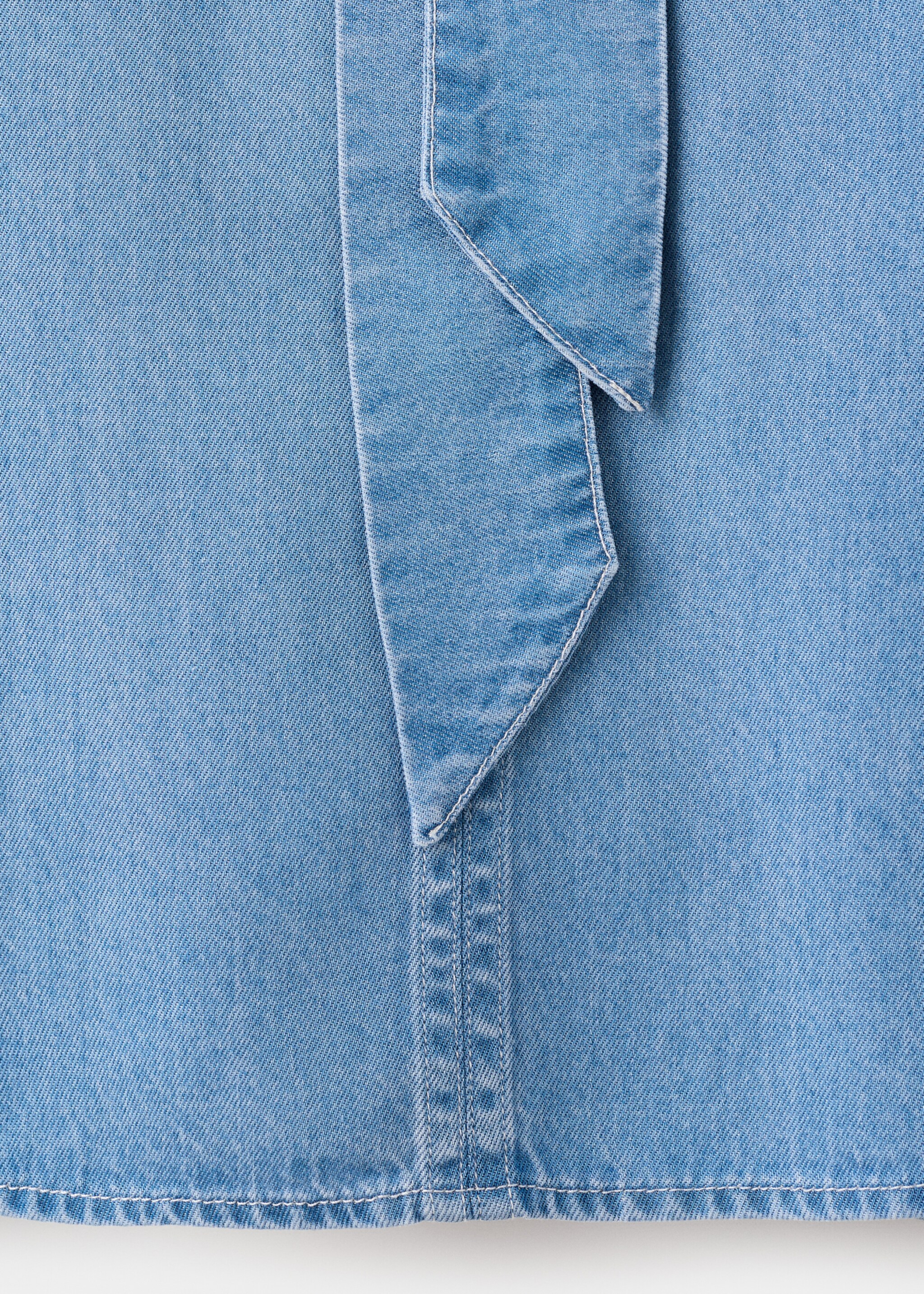 Lyocell blouse with bow - Details of the article 0, Medium Blue. Ref: 27021295-00.