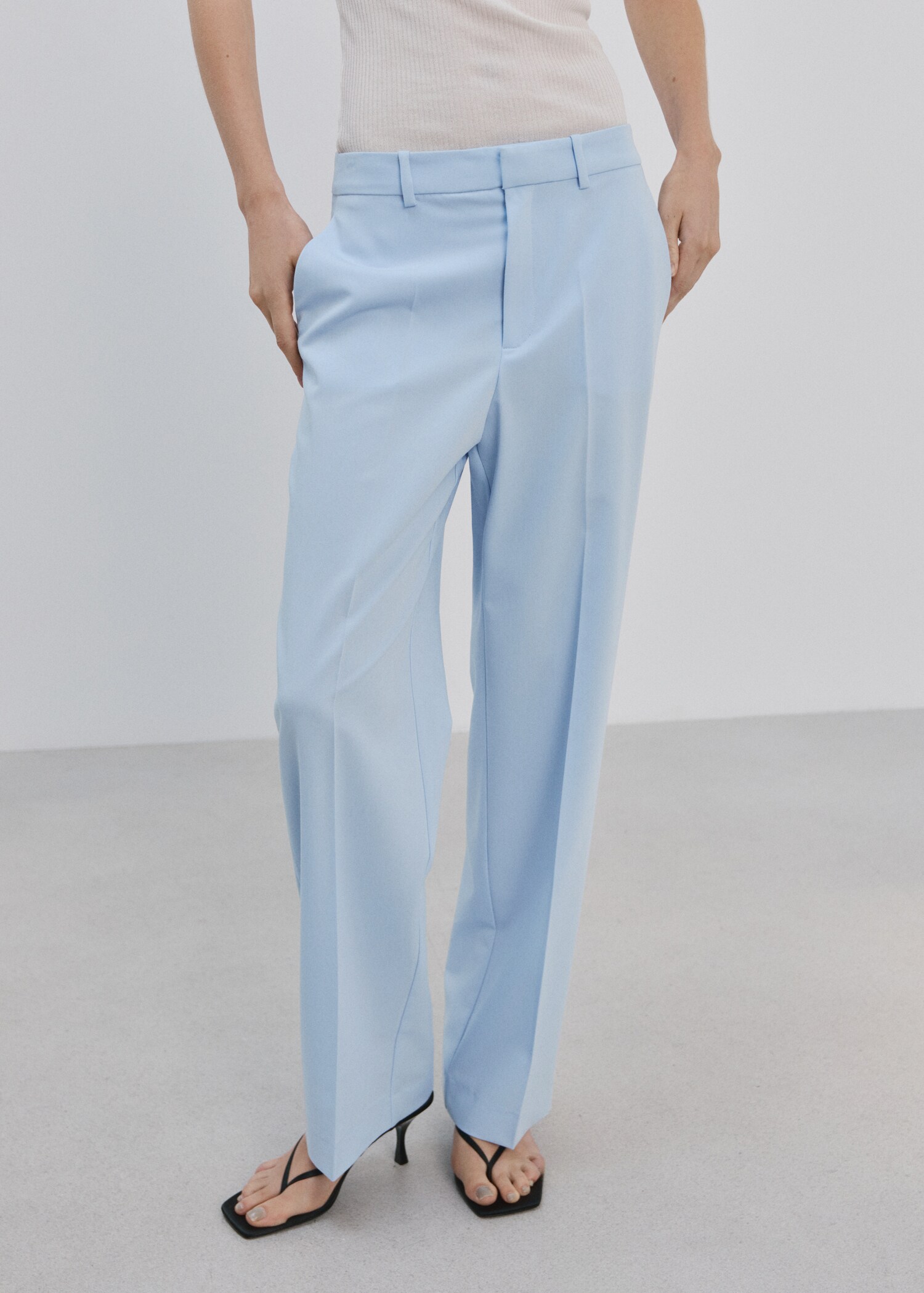 Straight suit trousers - Medium plane