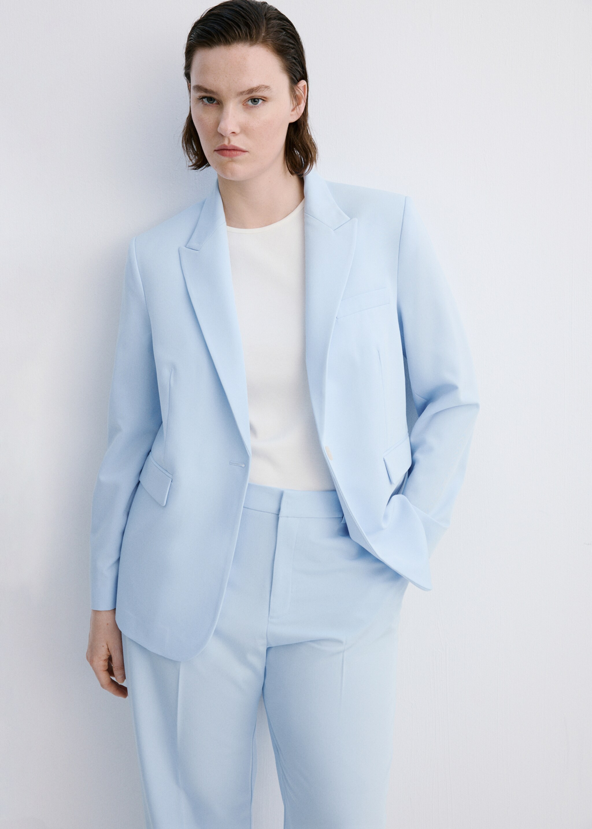 Pantalon droit costume - Détail de l'article 5, Bleu. Ref: 27021297-00.