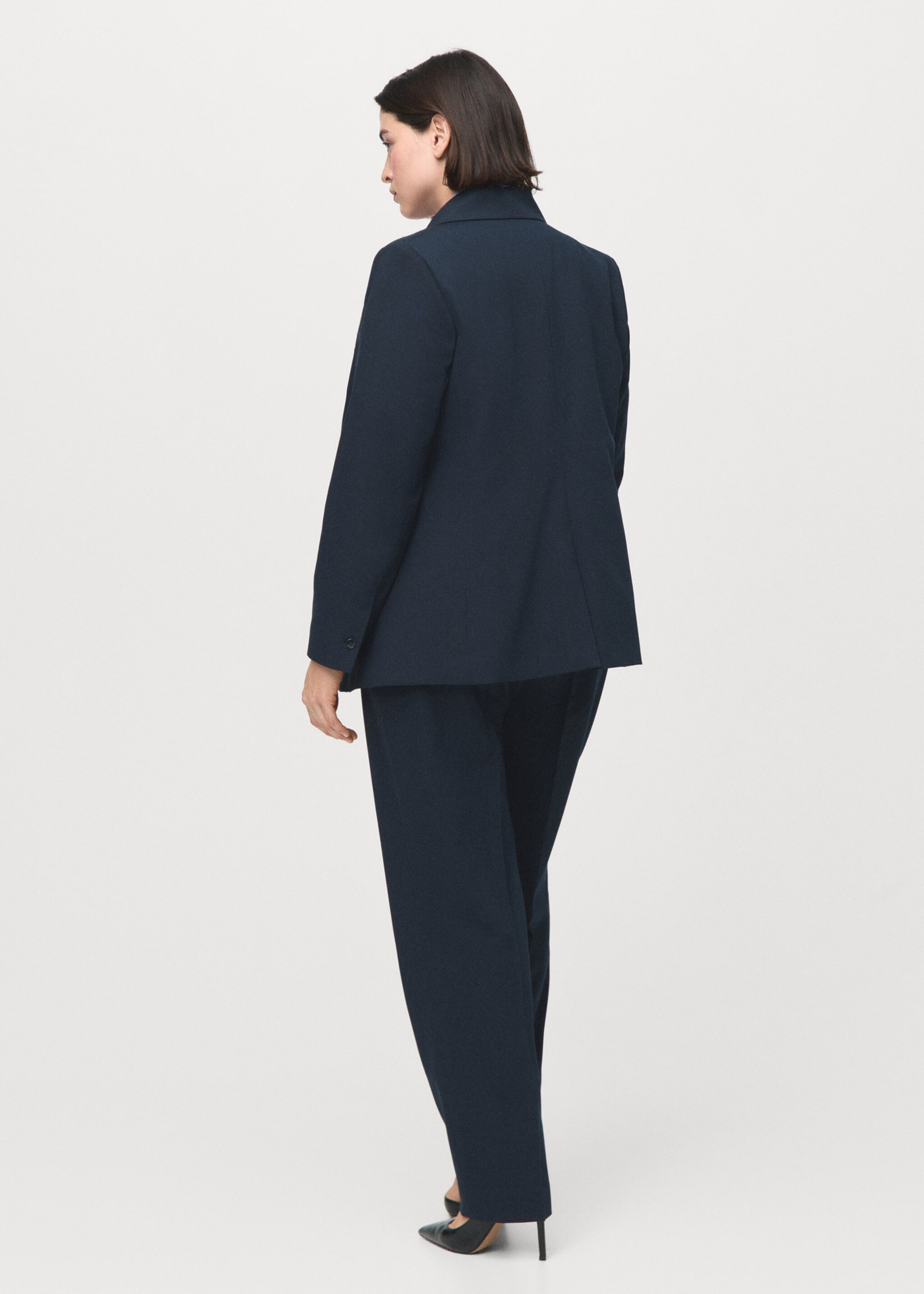 Straight suit trousers - Details of the article 4, Dark Navy. Ref: 27021297-00.