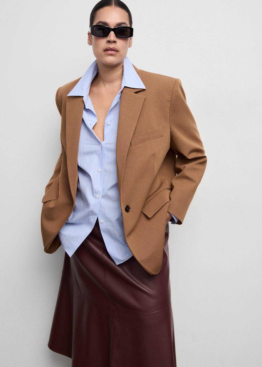 Mango Straight suit jacket with lapel pockets