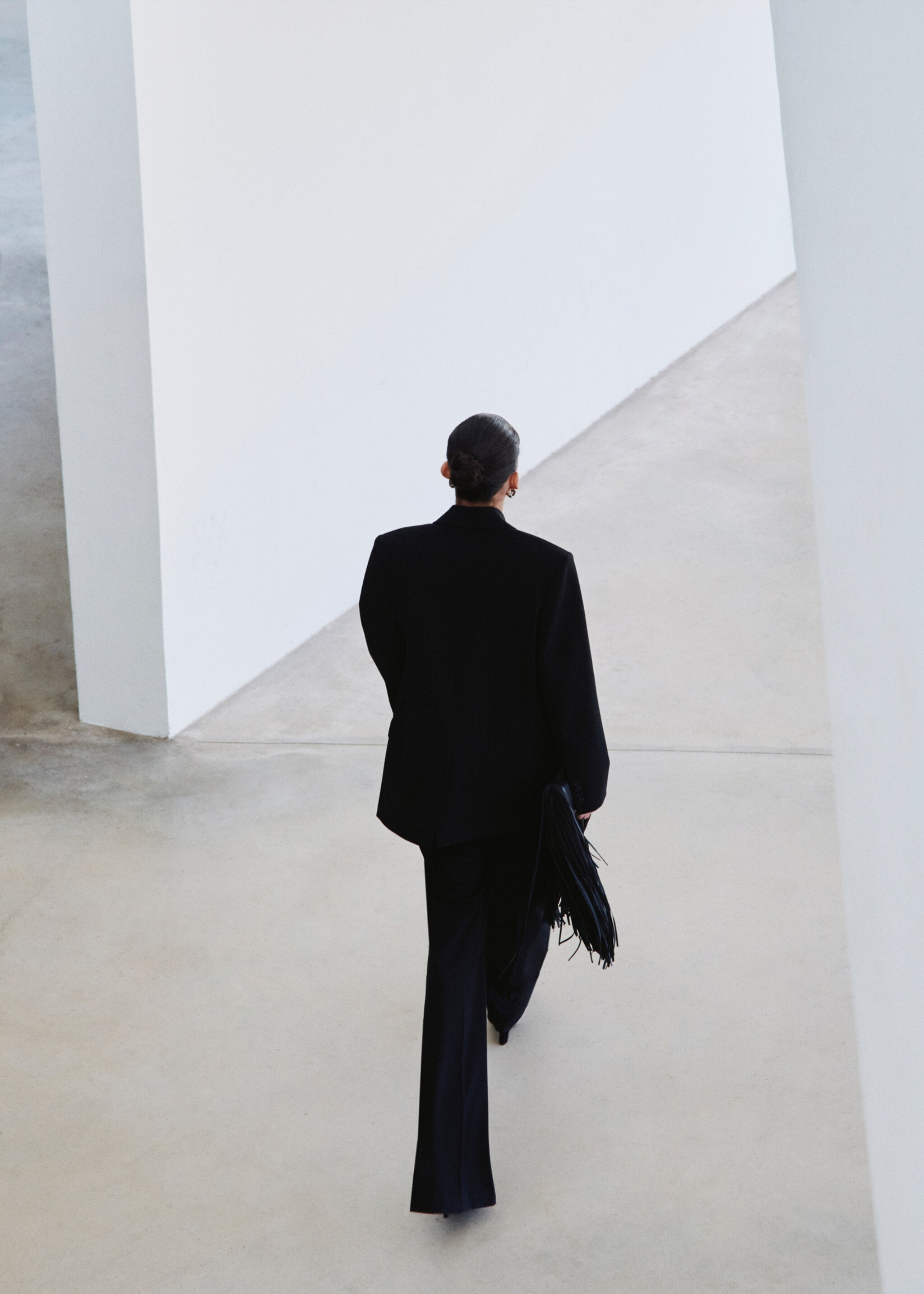 Blazer vestit recte butxaques solapa - Revers de l'article, Negre. Ref: 27021299-00.