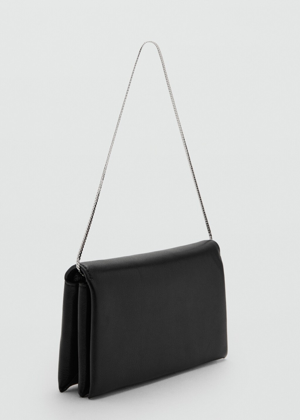 Leather shoulder bag with chain - image 3