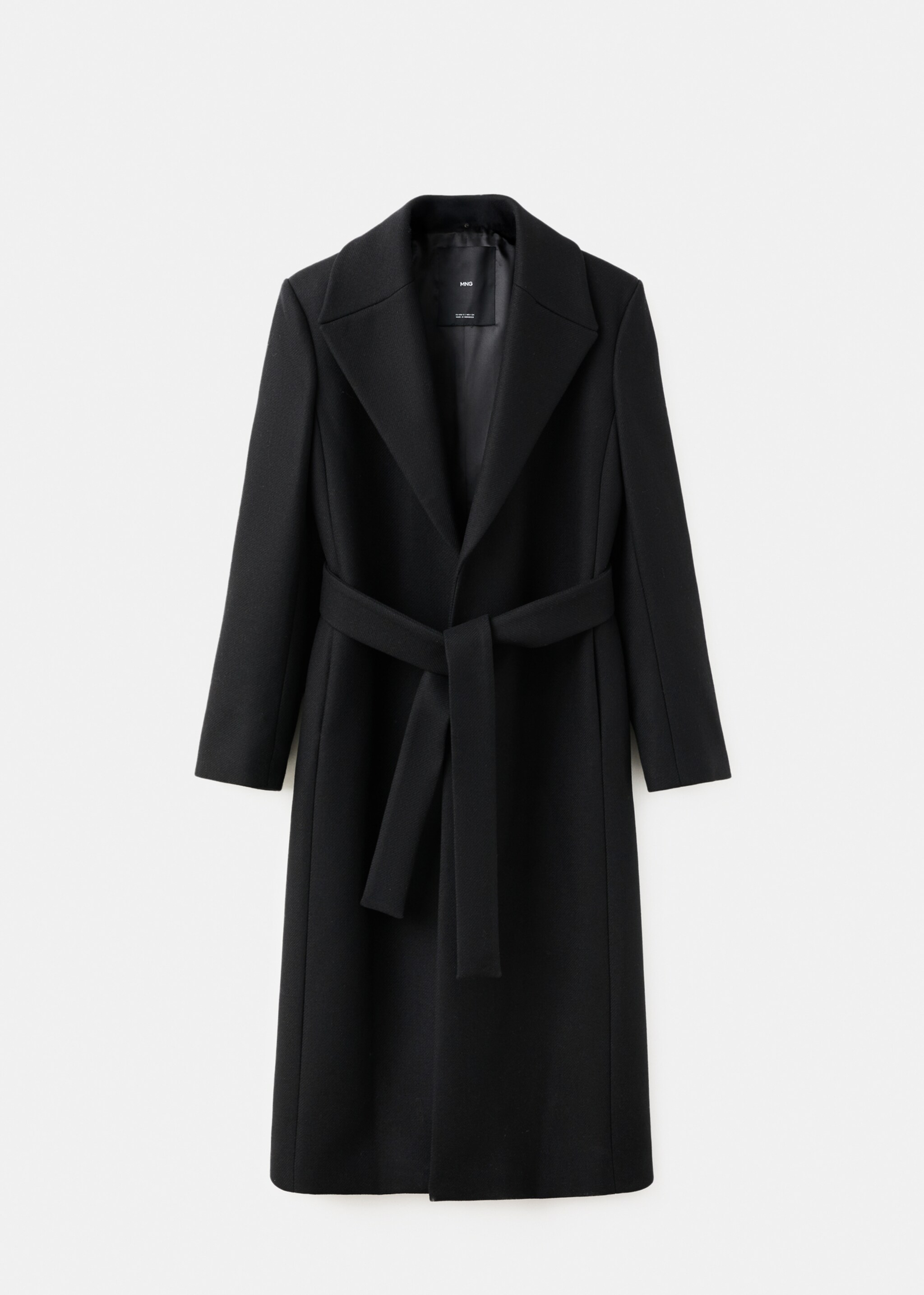 Manteco wool coat with fur collar - Details of the article 8, Black. Ref: 27021302-00.
