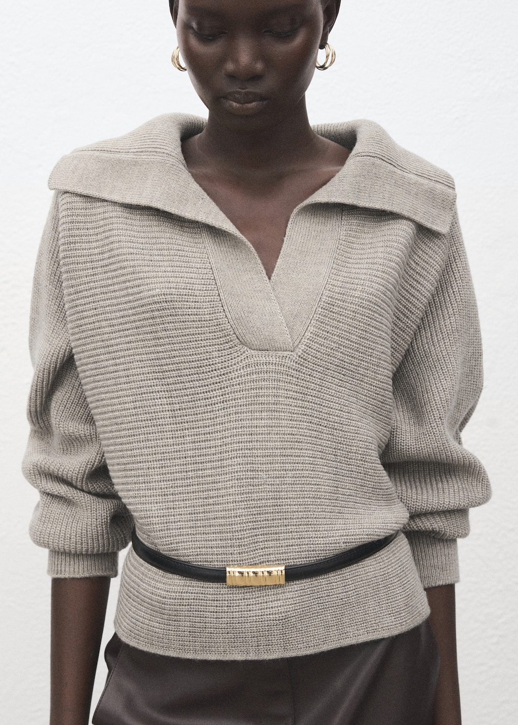 Mango Polo-neck ribbed sweater