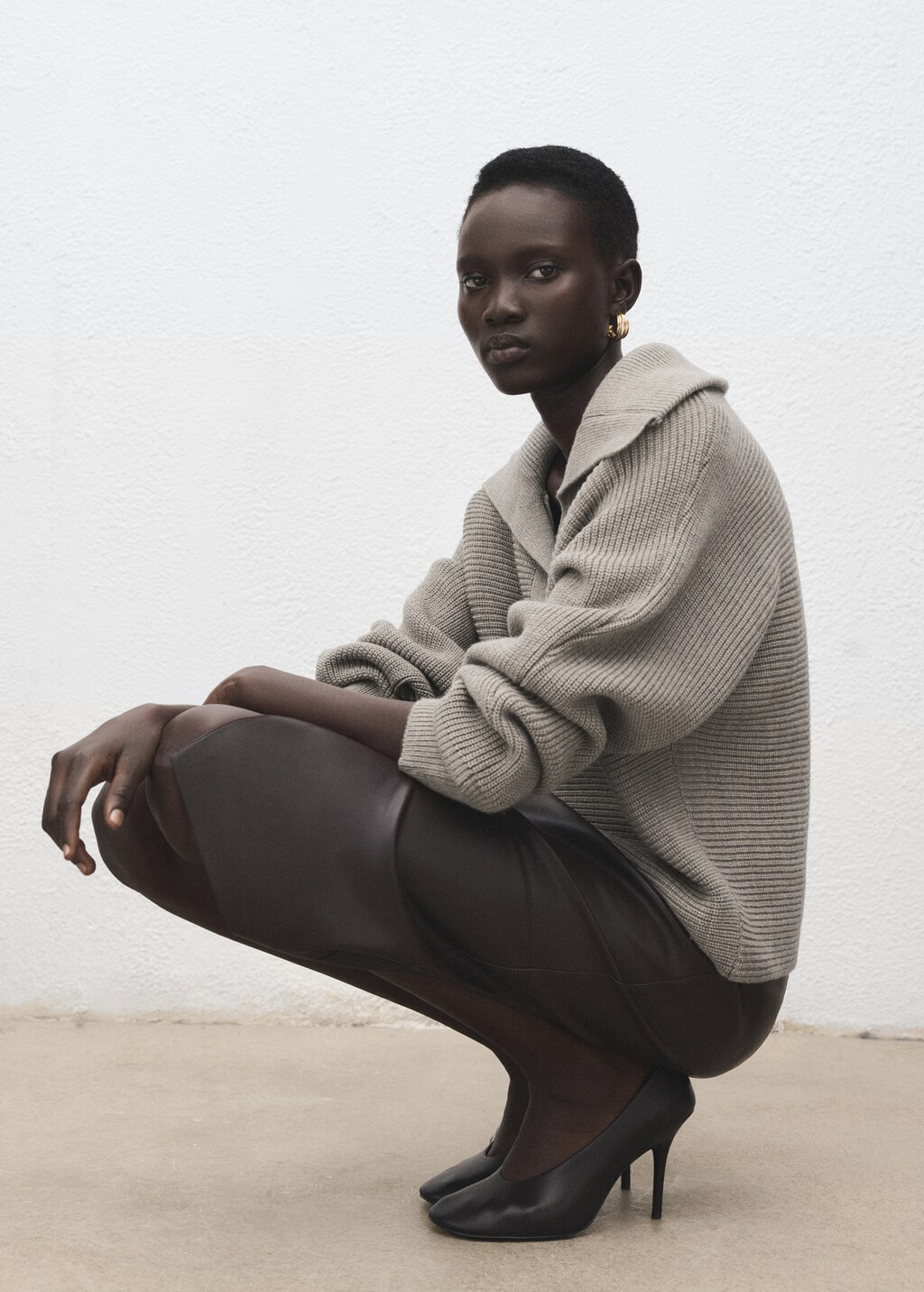 Mango Polo-neck ribbed sweater