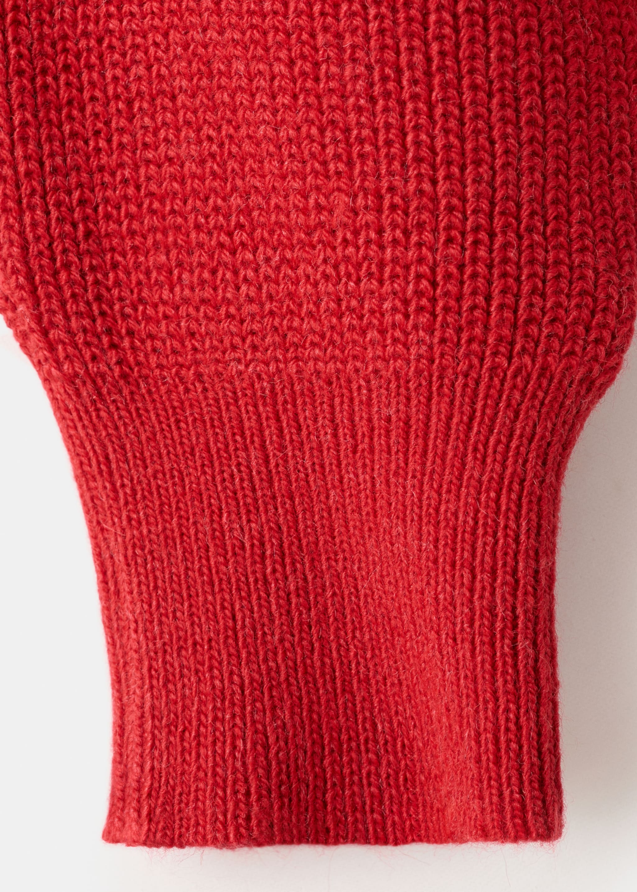 Polo-neck ribbed sweater - Details of the article 0, Red. Ref: 27021309-00.