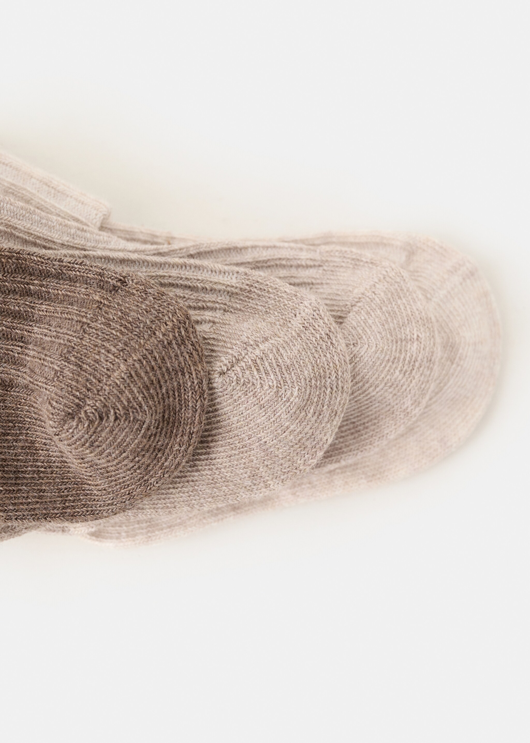 4 pack ribbed socks - Details of the article 8, Beige. Ref: 27021310-00.