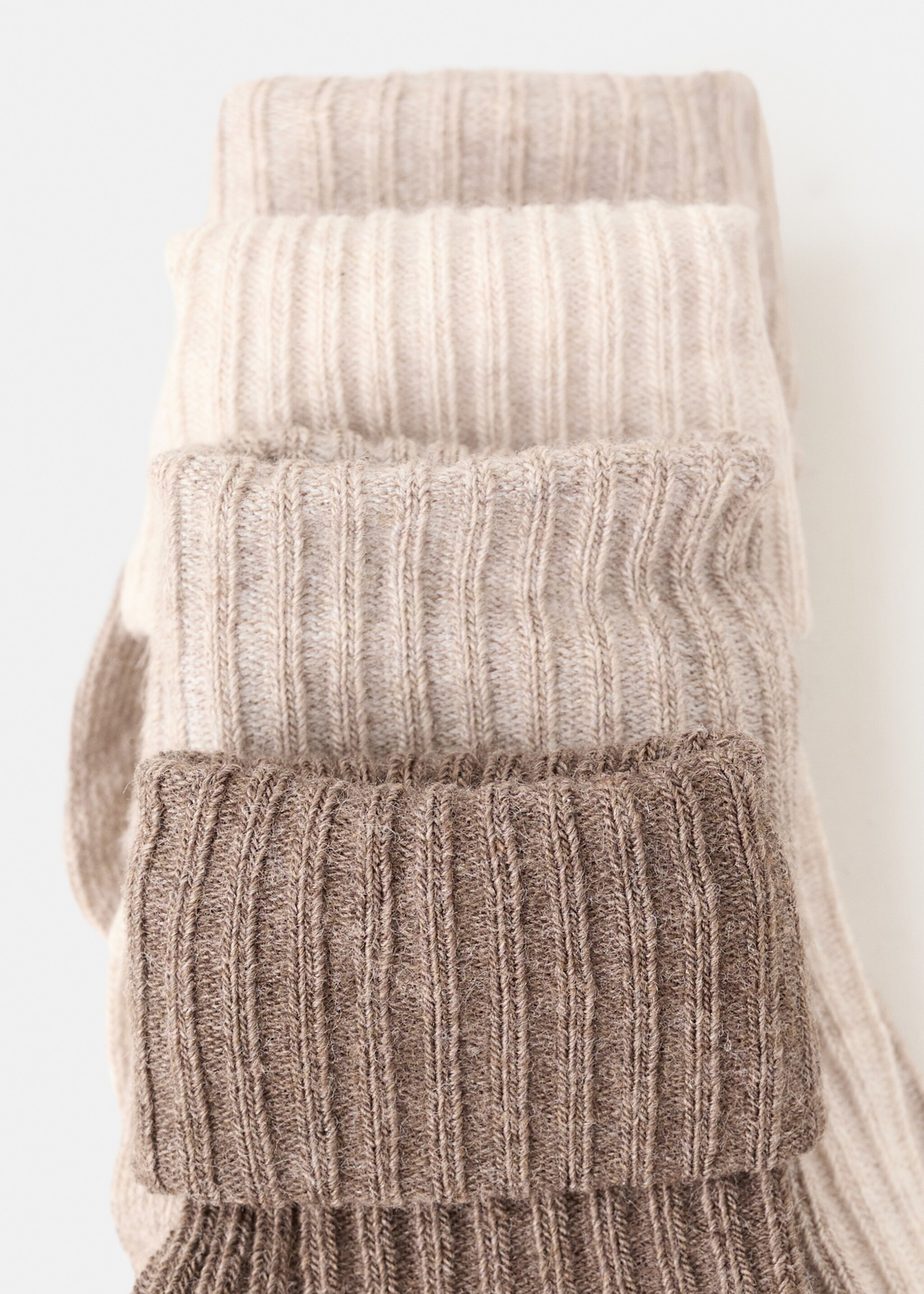4 pack ribbed socks - Reverse of the article, Beige. Ref: 27021310-00.