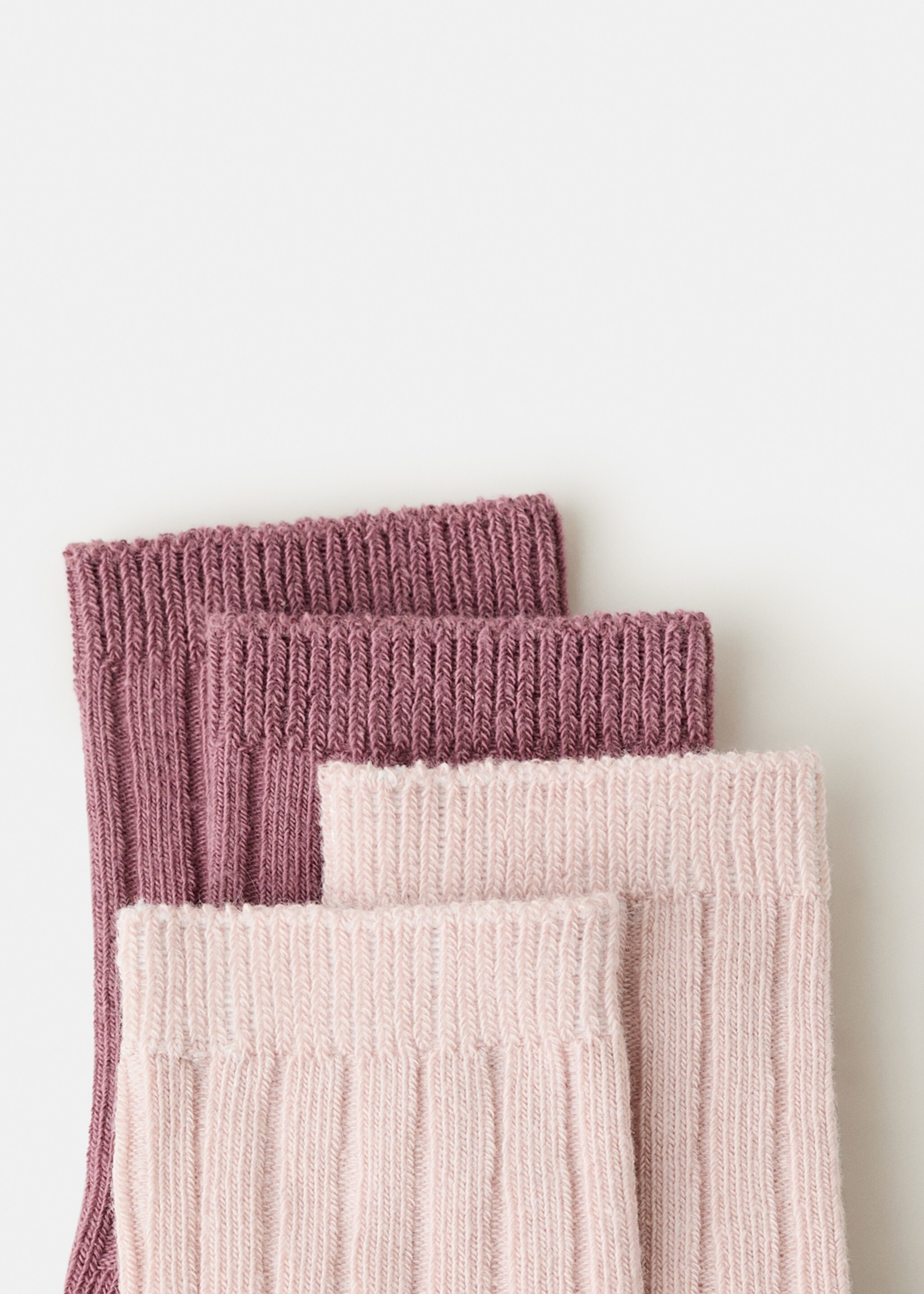 2 pack knee-length ribbed socks - Reverse of the article, Pink. Ref: 27021311-00.