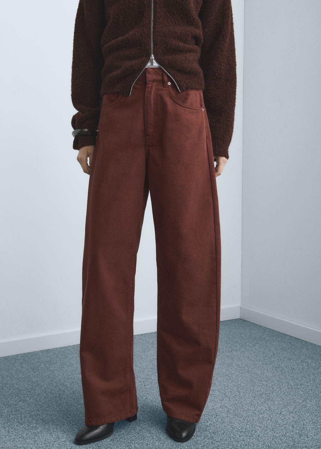 Mango Mid-rise balloon jeans