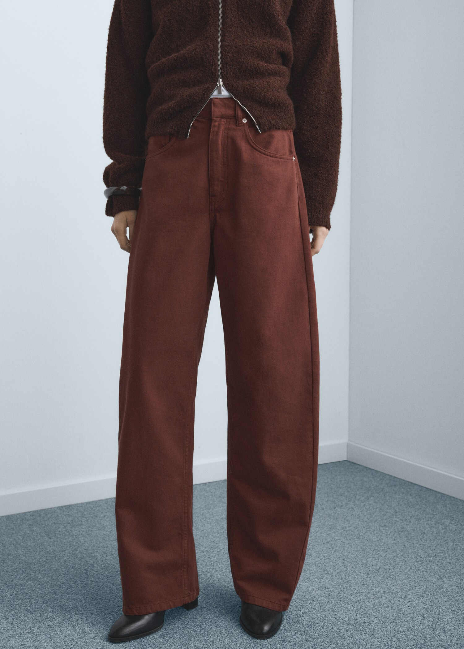 Mid-rise balloon jeans - Medium plane