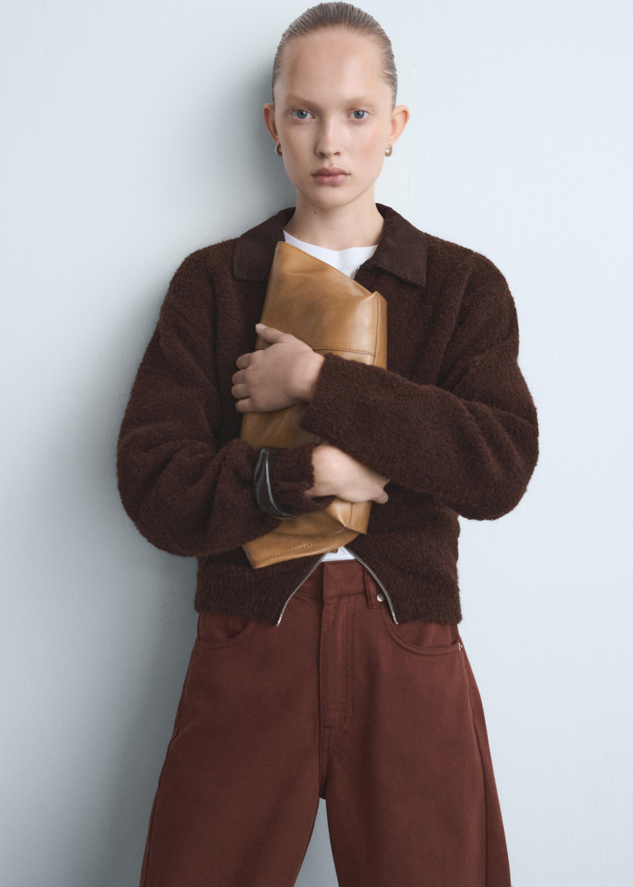 Mid-rise balloon jeans - Details of the article 2, Burnt Orange. Ref: 27021319-00.