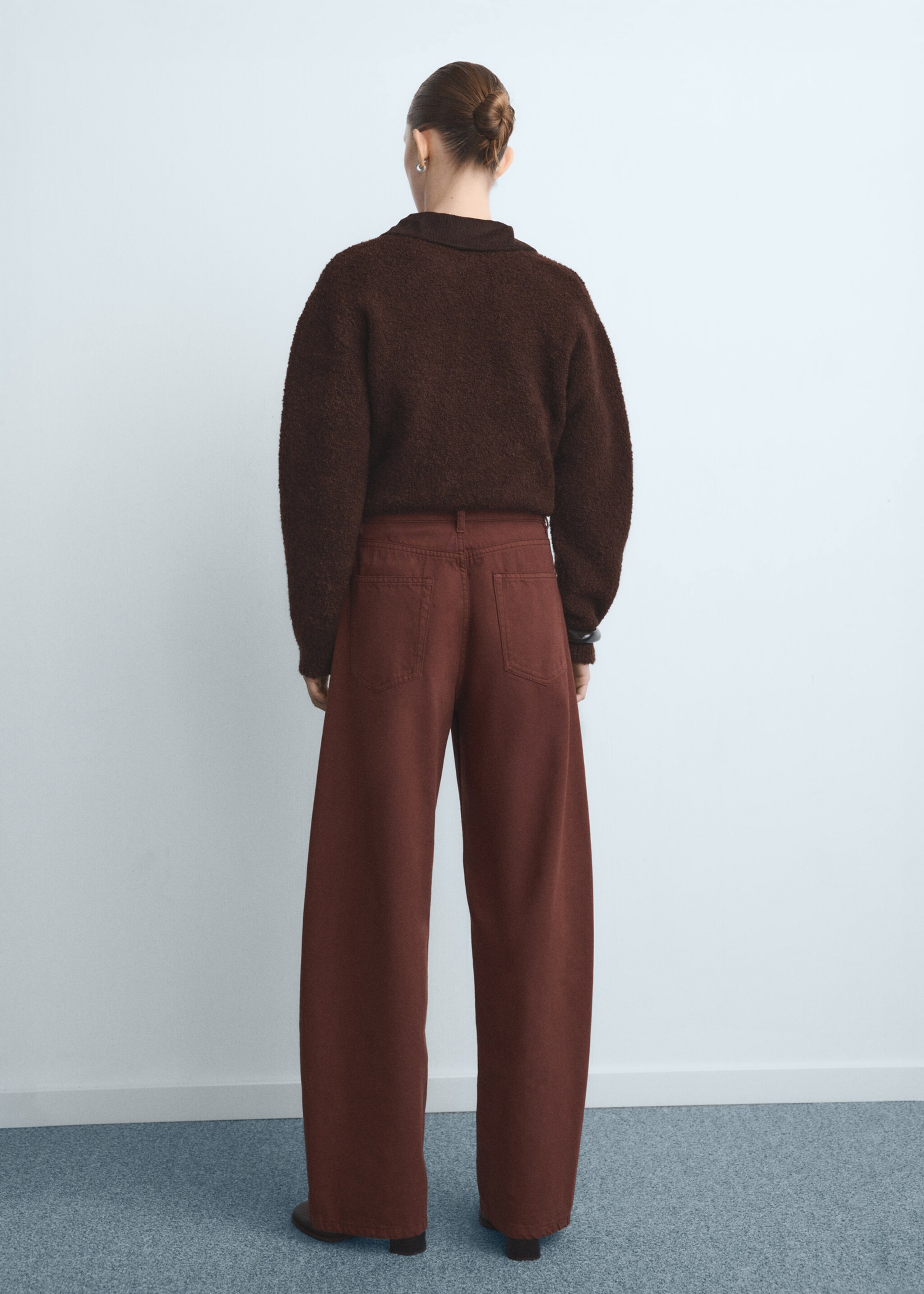 Mid-rise balloon jeans - Reverse of the article, Burnt Orange. Ref: 27021319-00.