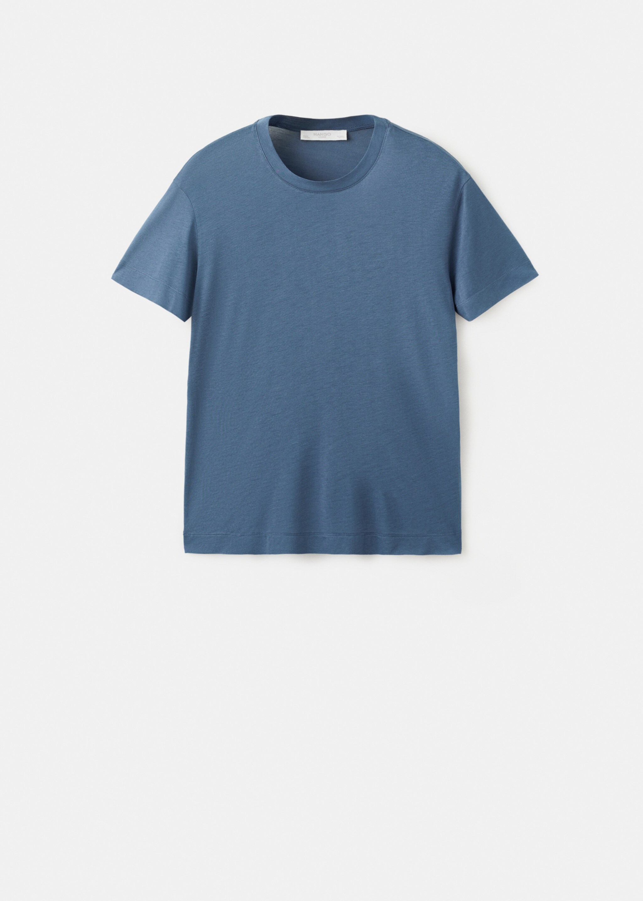 Short-sleeved micro-modal pyjama top - Article without model, Blue. Ref: 27021320-00.