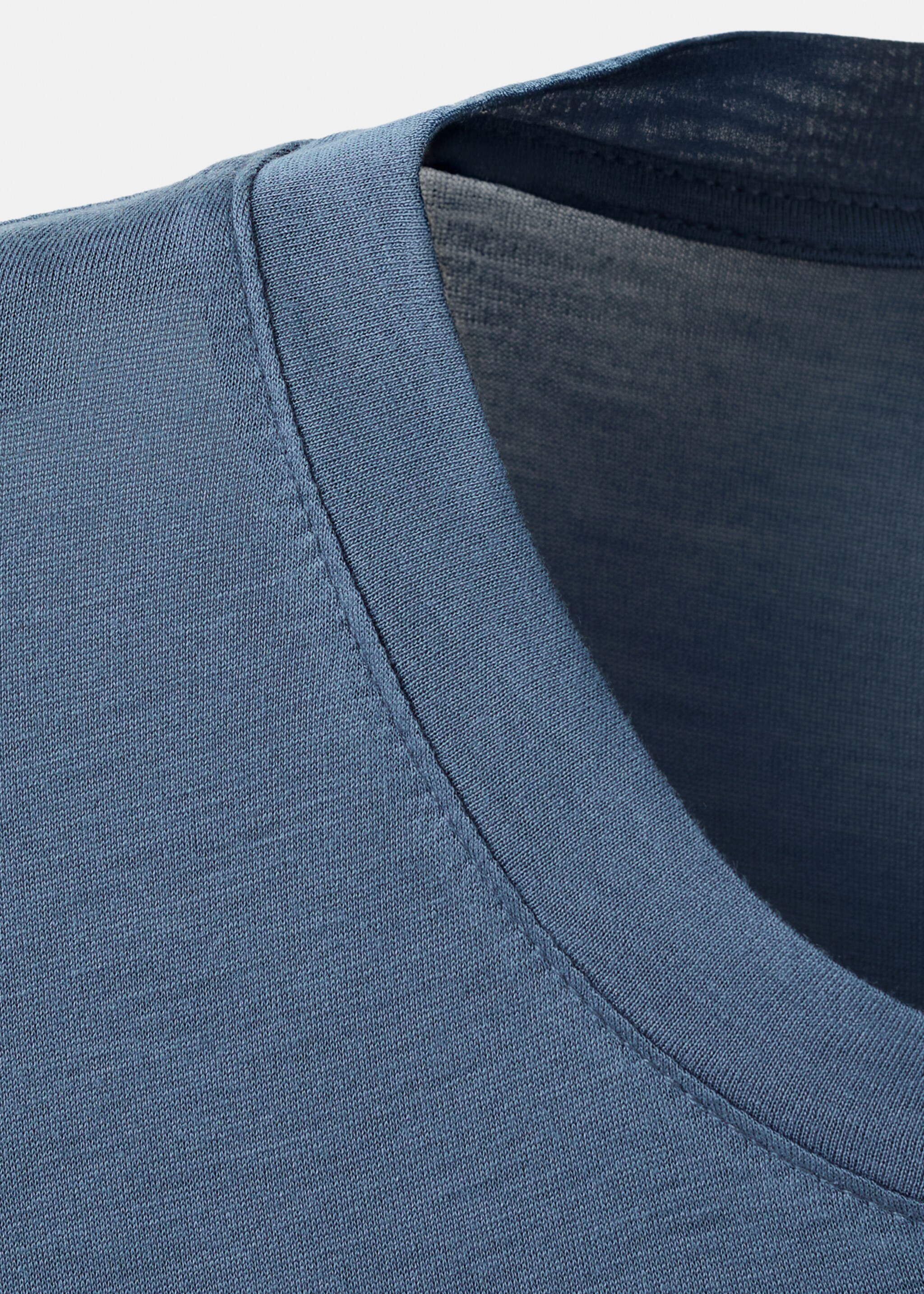 Short-sleeved micro-modal pyjama top - Details of the article 8, Blue. Ref: 27021320-00.
