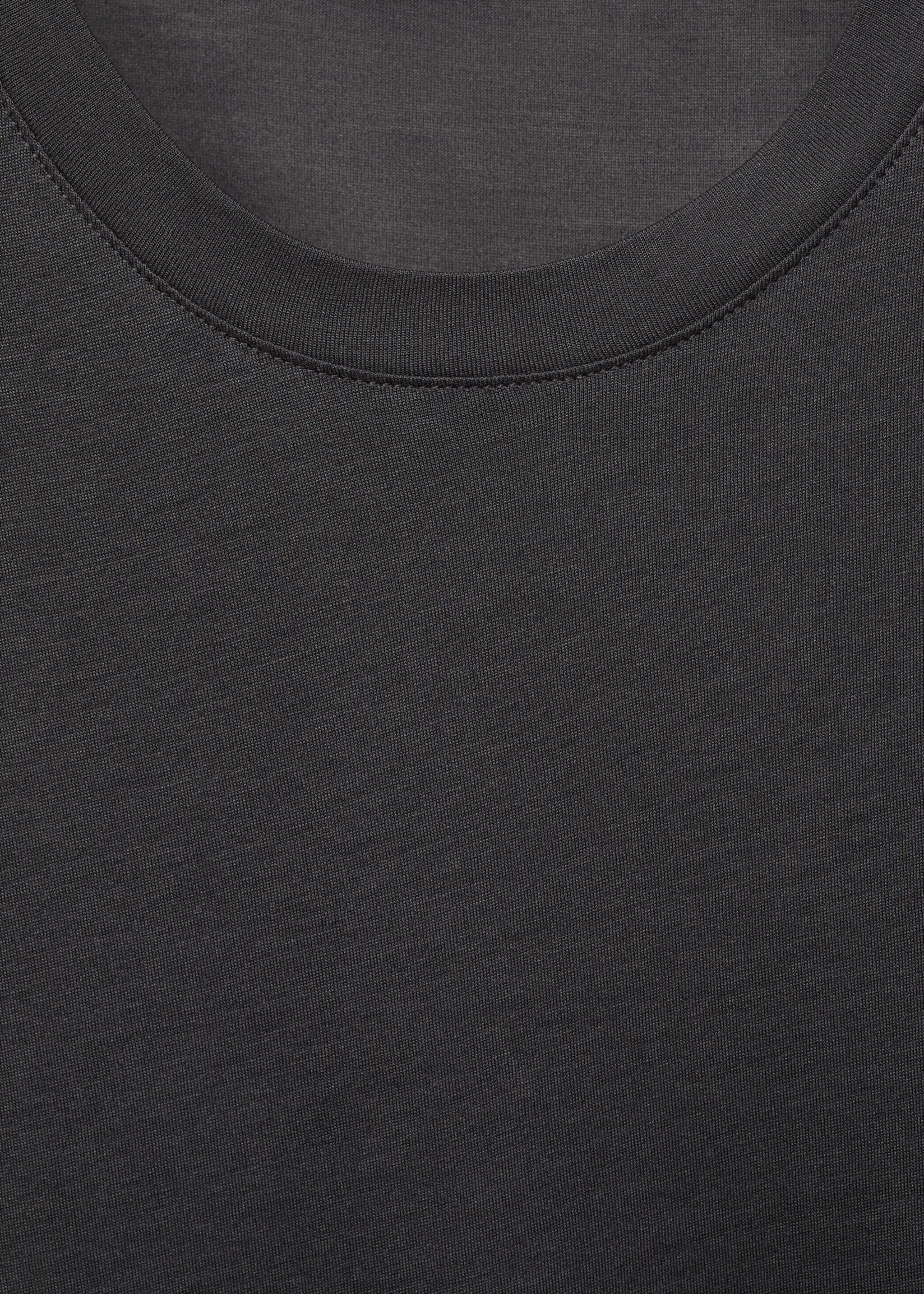 Short-sleeved micro-modal pyjama top - Details of the article 8, Charcoal. Ref: 27021320-00.