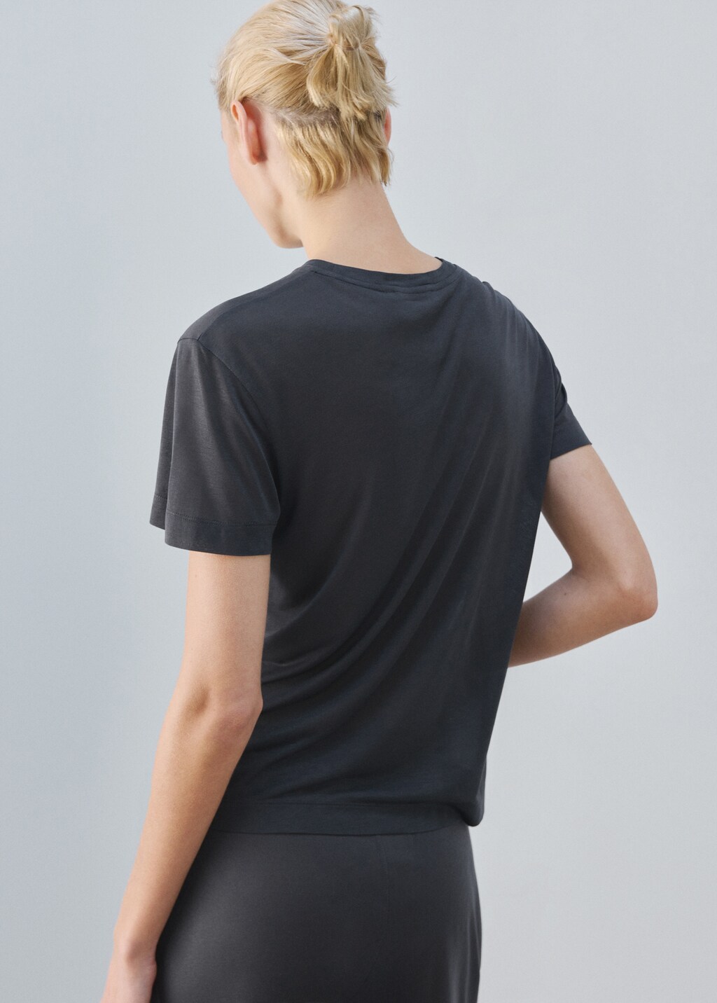Short-sleeved micro-modal pajama top - image 3