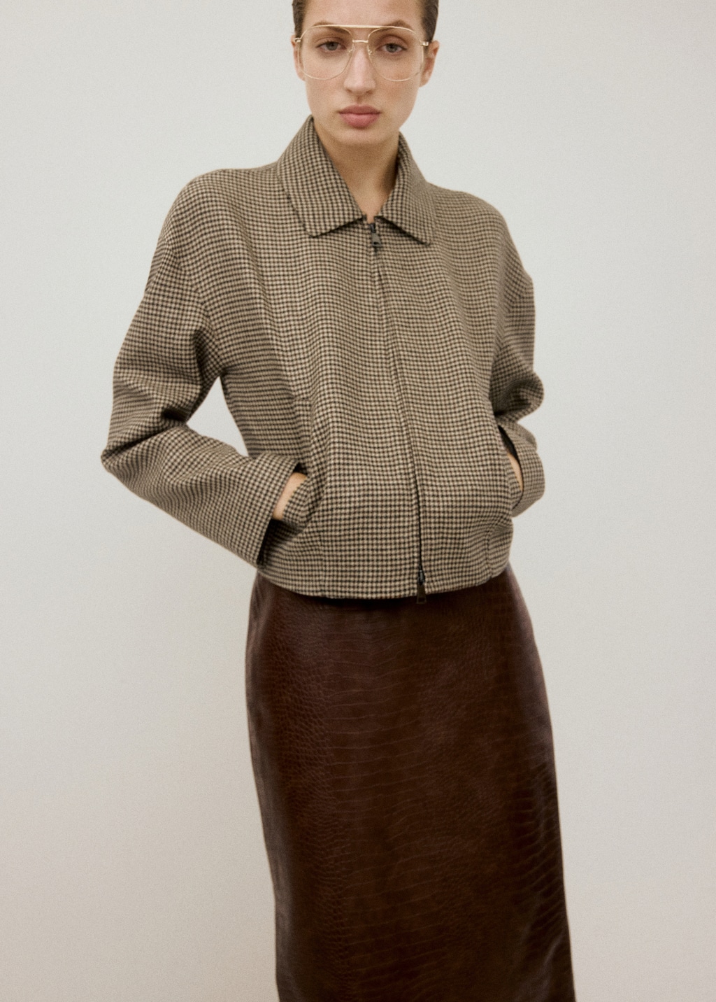 Mango Houndstooth jacket with lapels