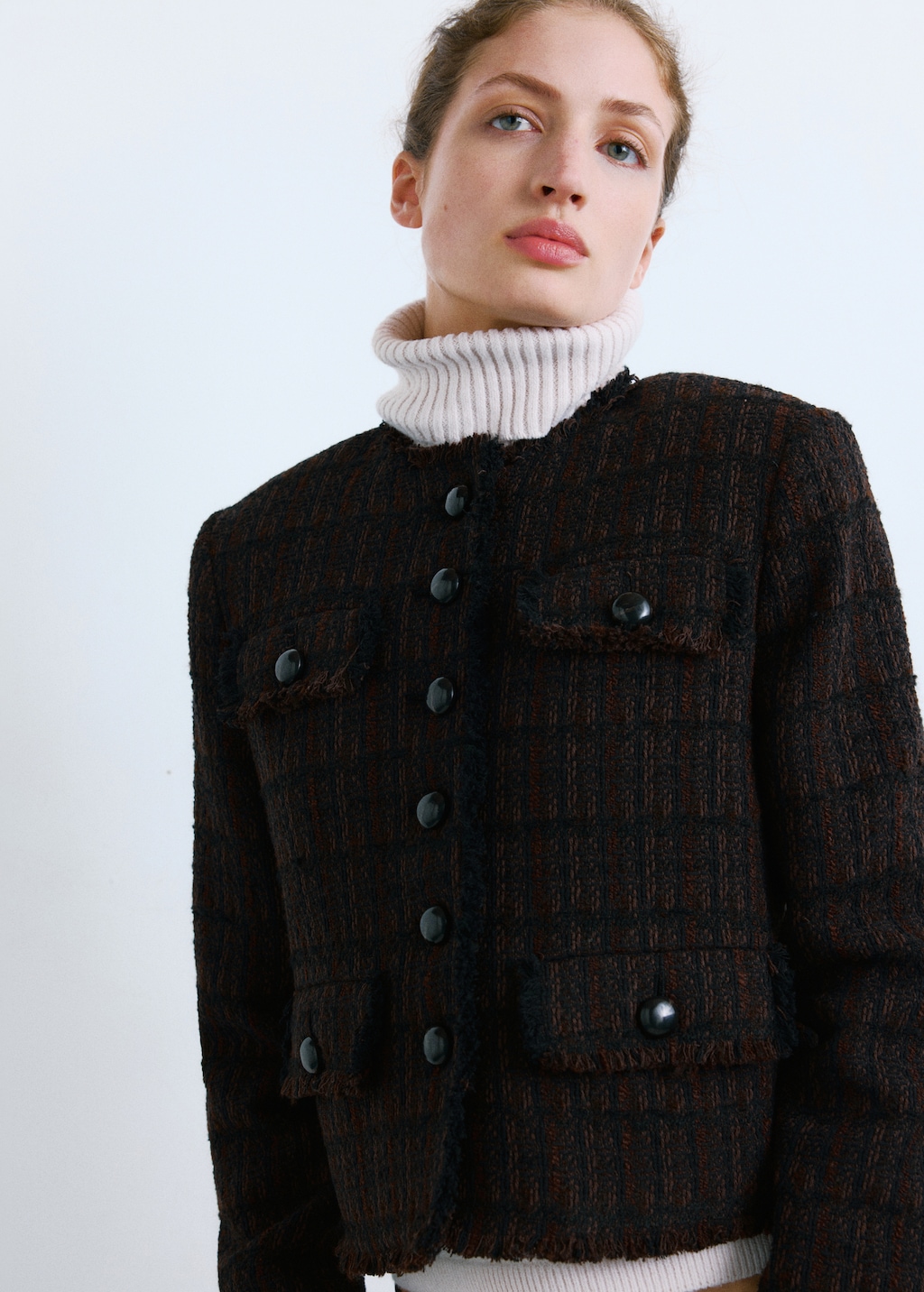 Mango Pocket tweed jacket