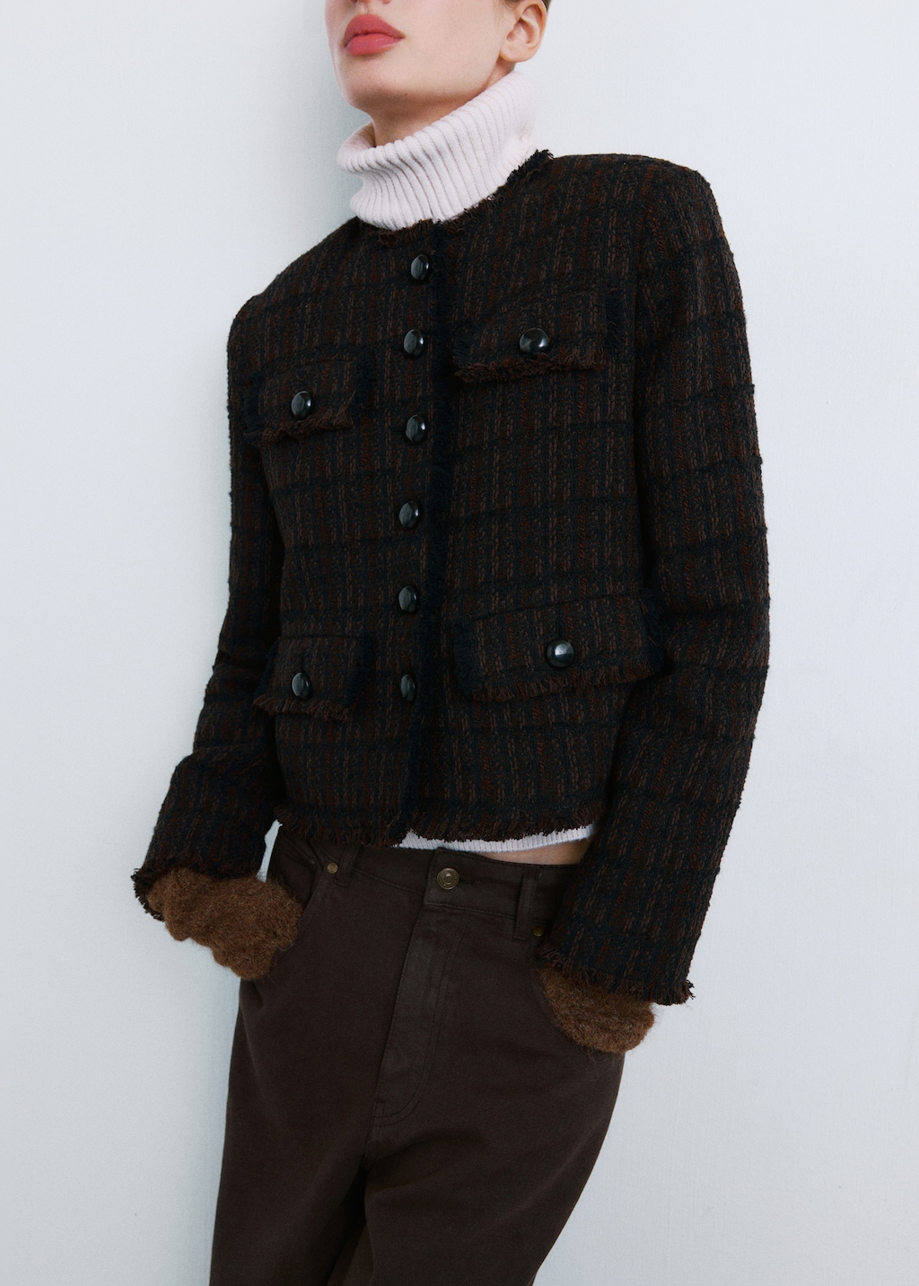 Mango Pocket tweed jacket