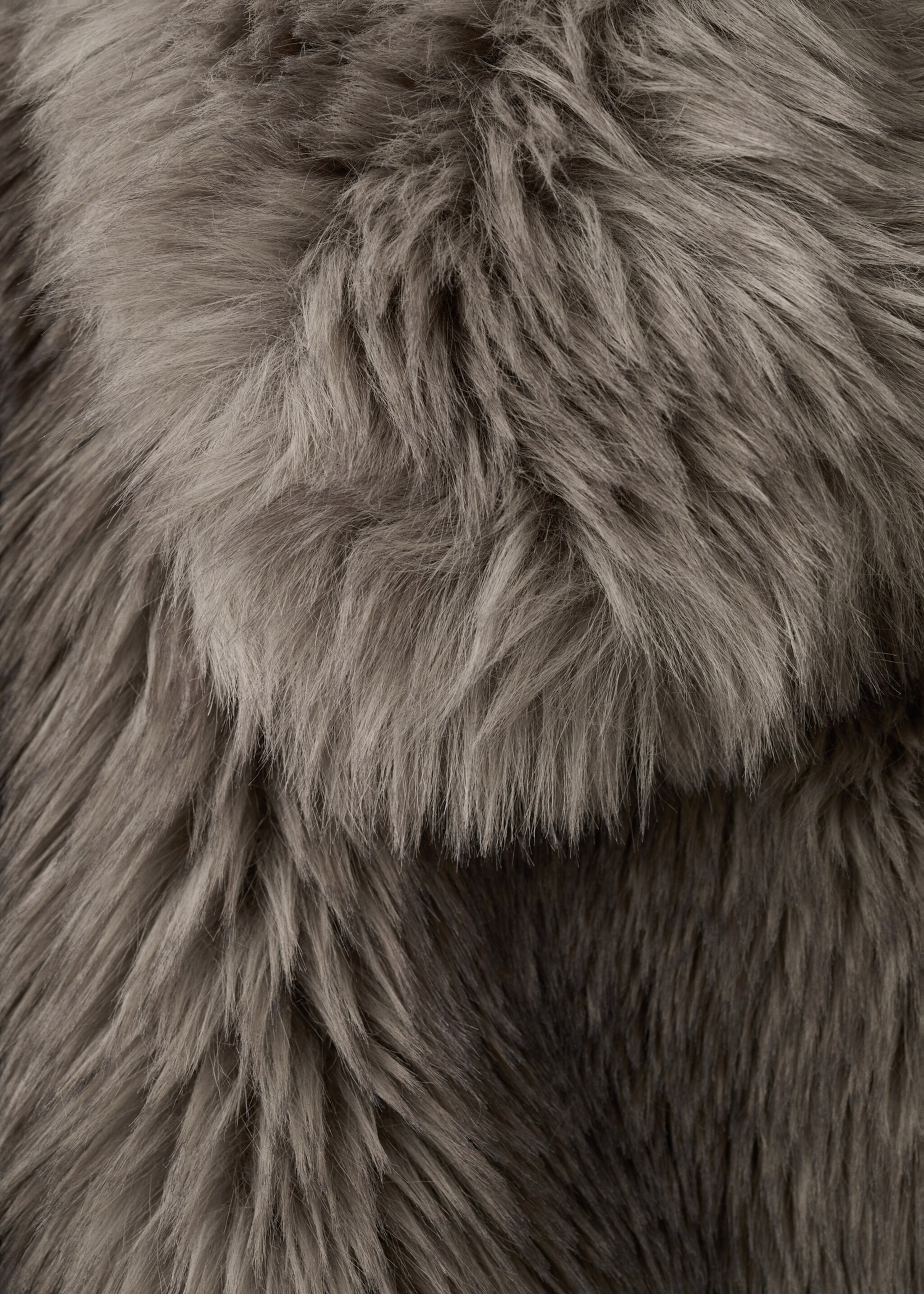 Faux fur effect jacket with lapels - Details of the article 0, Grey. Ref: 27021335-00.