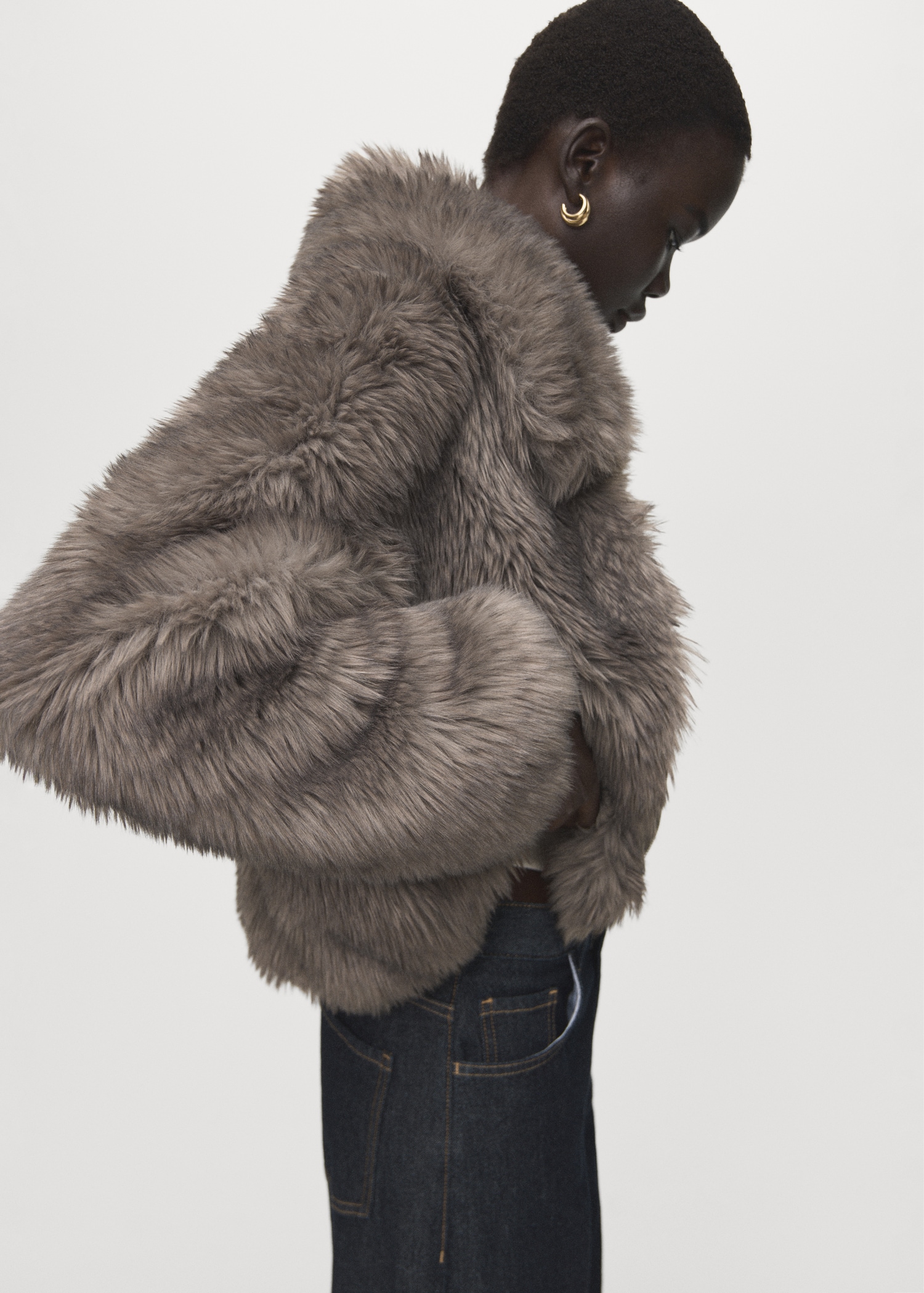 Faux fur effect jacket with lapels - Details of the article 6