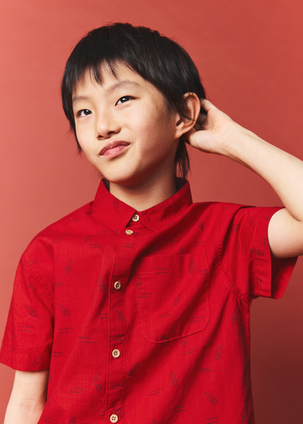 Printed short-sleeved shirt