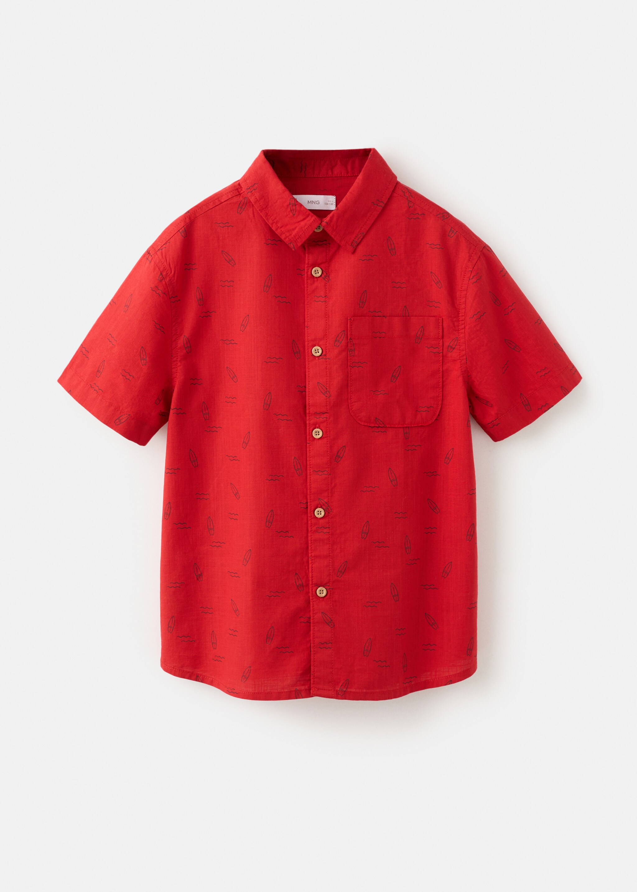 Printed short-sleeved shirt - Article without model, Red. Ref: 27021508-00.