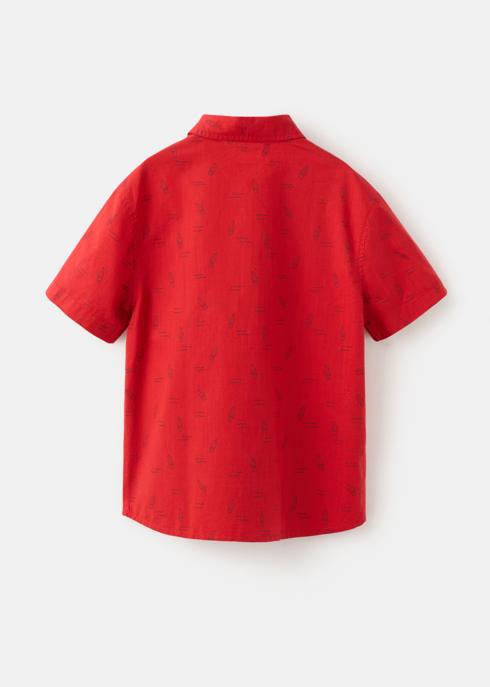 Printed short-sleeved shirt - Reverse of the article, Red. Ref: 27021508-00.