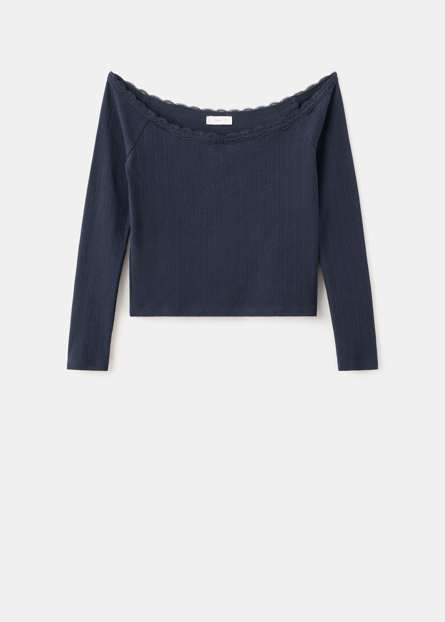 T-shirt dentelle à col bateau - Article sans modèle