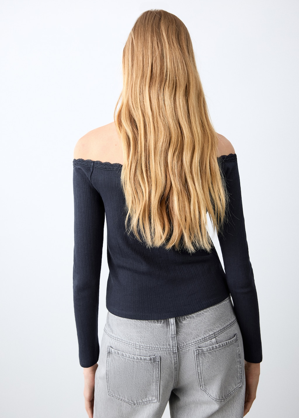 Lace boat-neck t-shirt