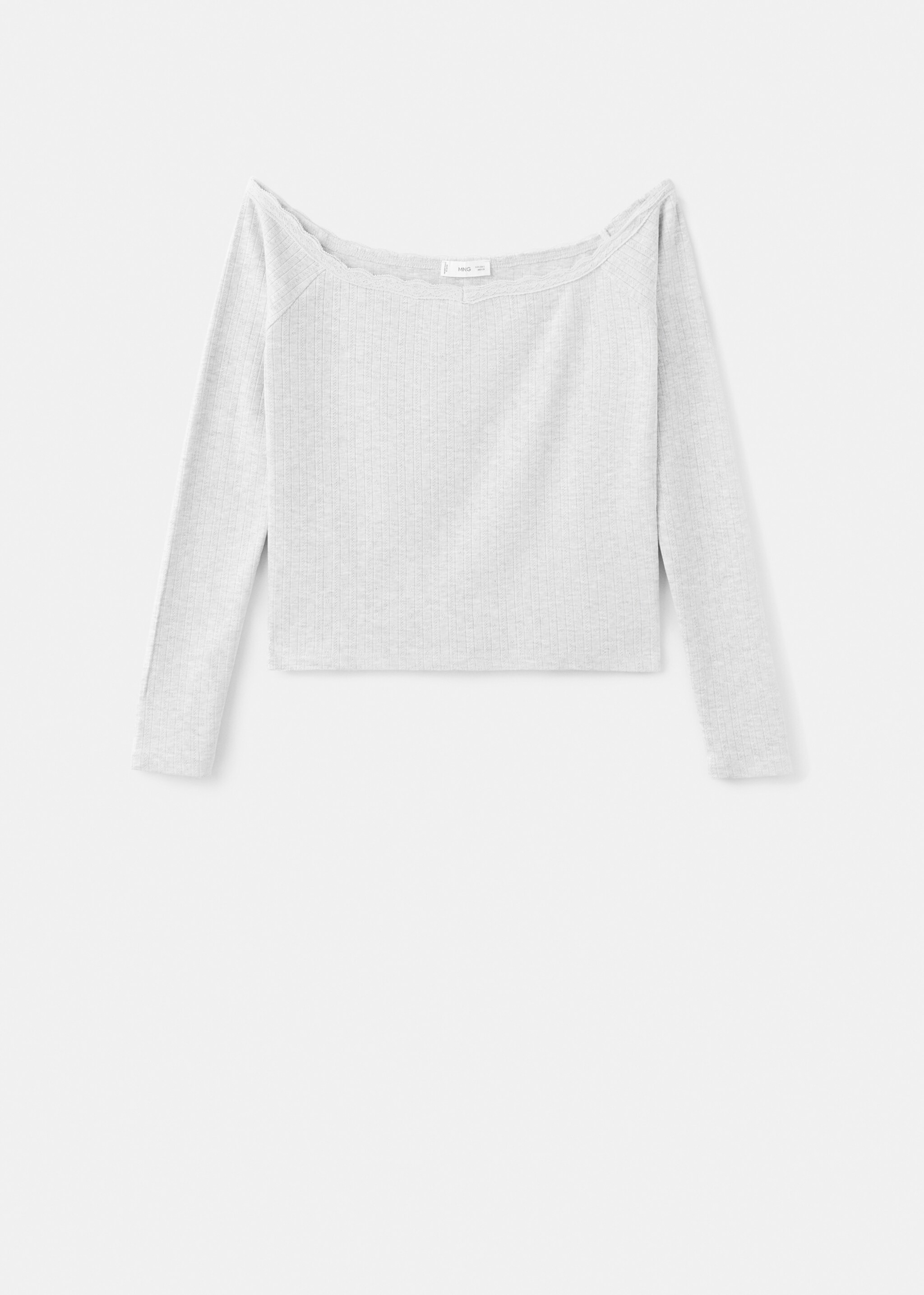 T-shirt col bateau - Article sans modèle, Gris chiné moyen. Ref: 27021518-00.