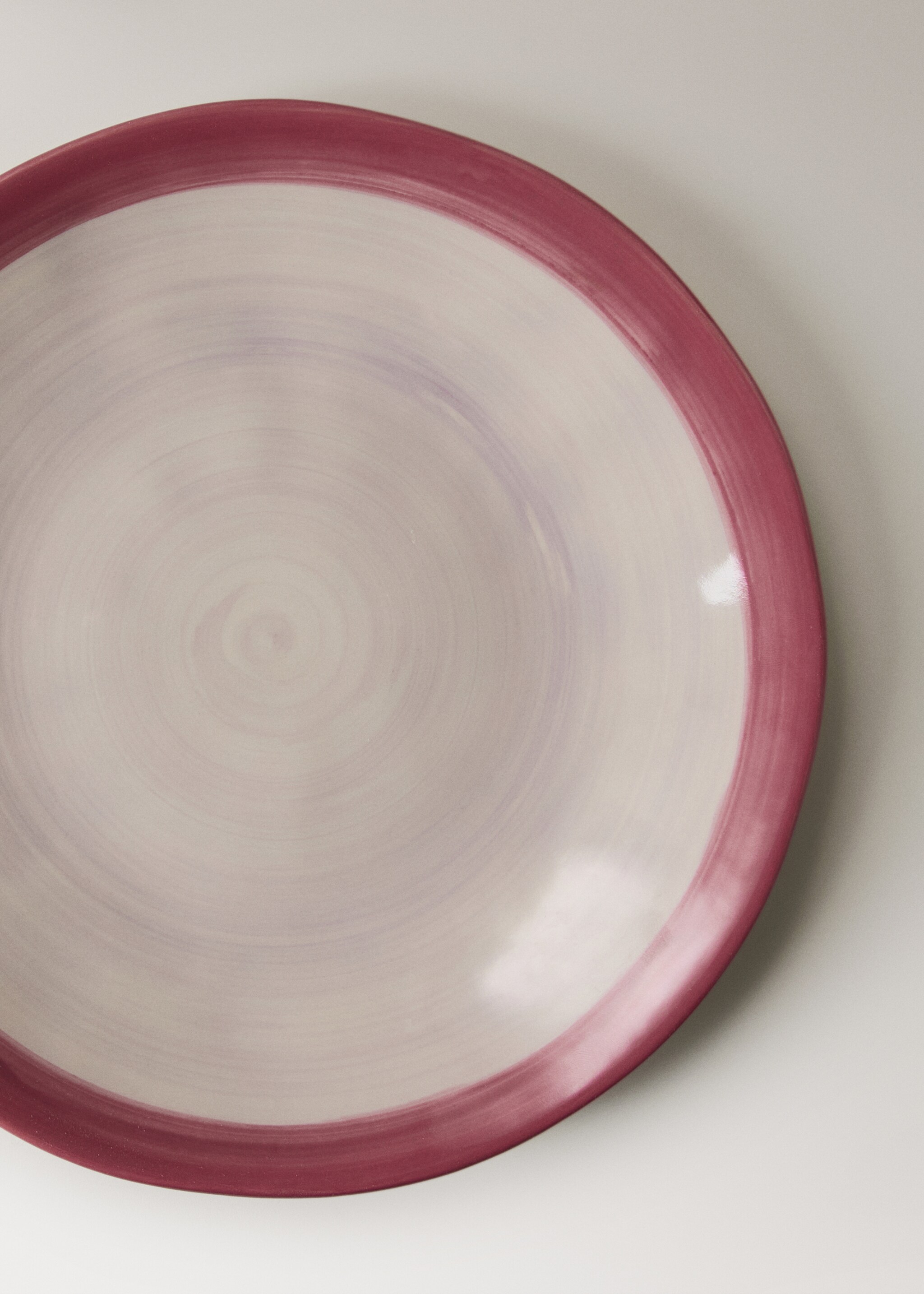 Bicolour stoneware dessert plate - Details of the article 1, Light/Pastel Purple. Ref: 27021525-00.
